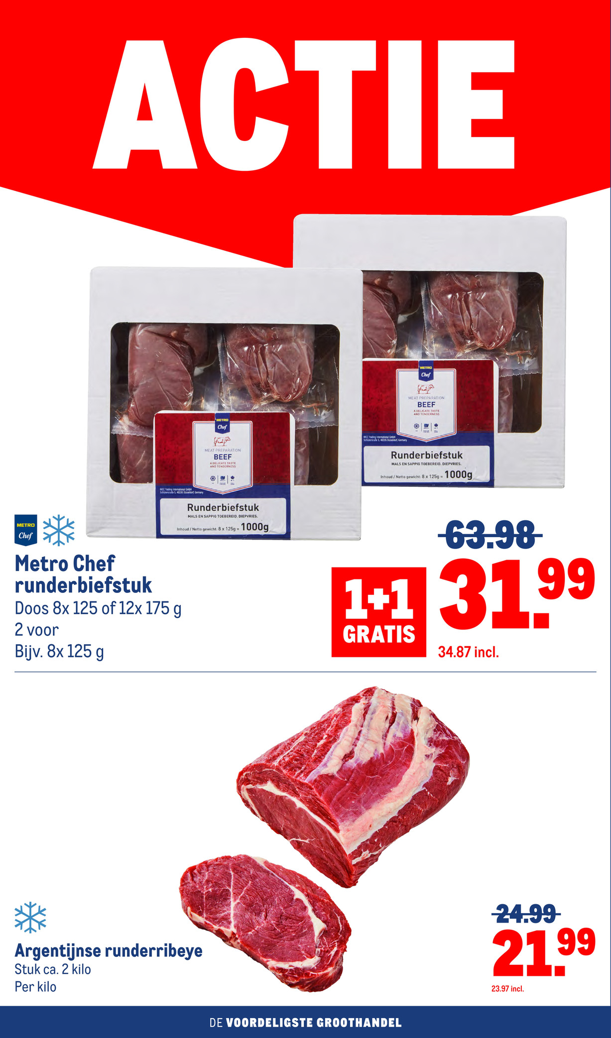 Metro Chef runderbiefstuk, gemarkeerd op pagina 4 van de Makro folder