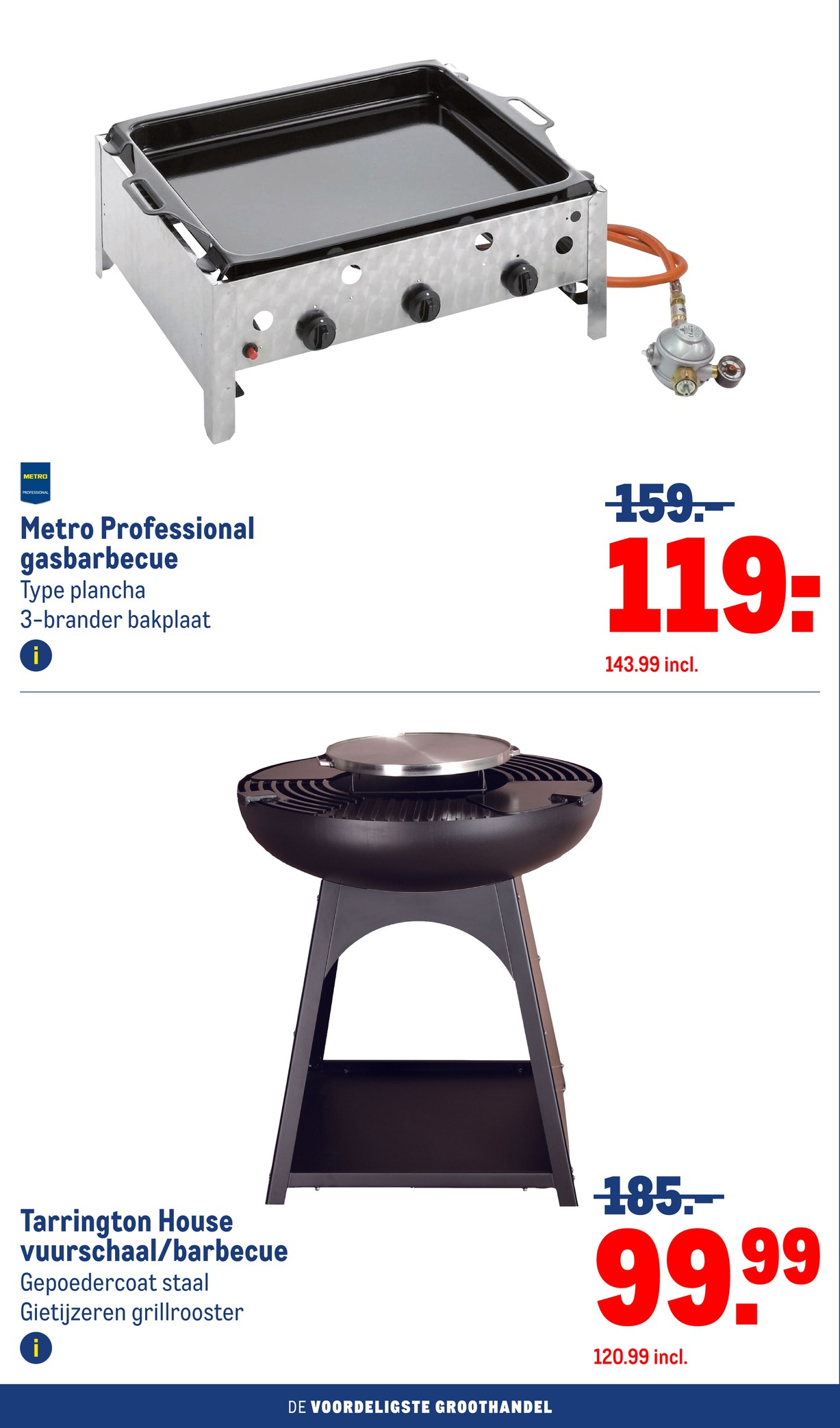 Metro Professional gasbarbecue, gemarkeerd op pagina 6 van de Makro folder