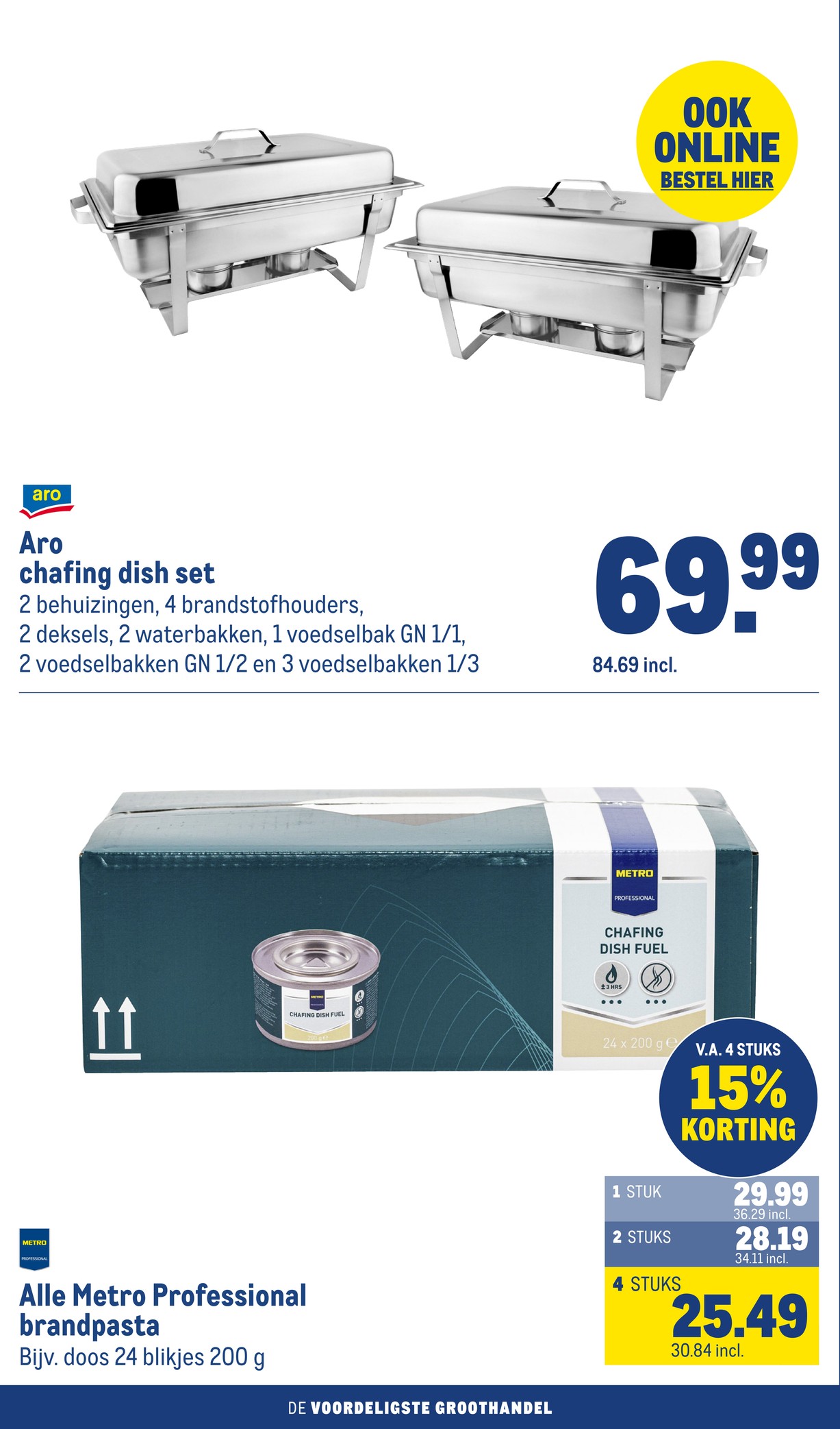 Metro Professional brandpasta, gemarkeerd op pagina 14 van de Makro folder