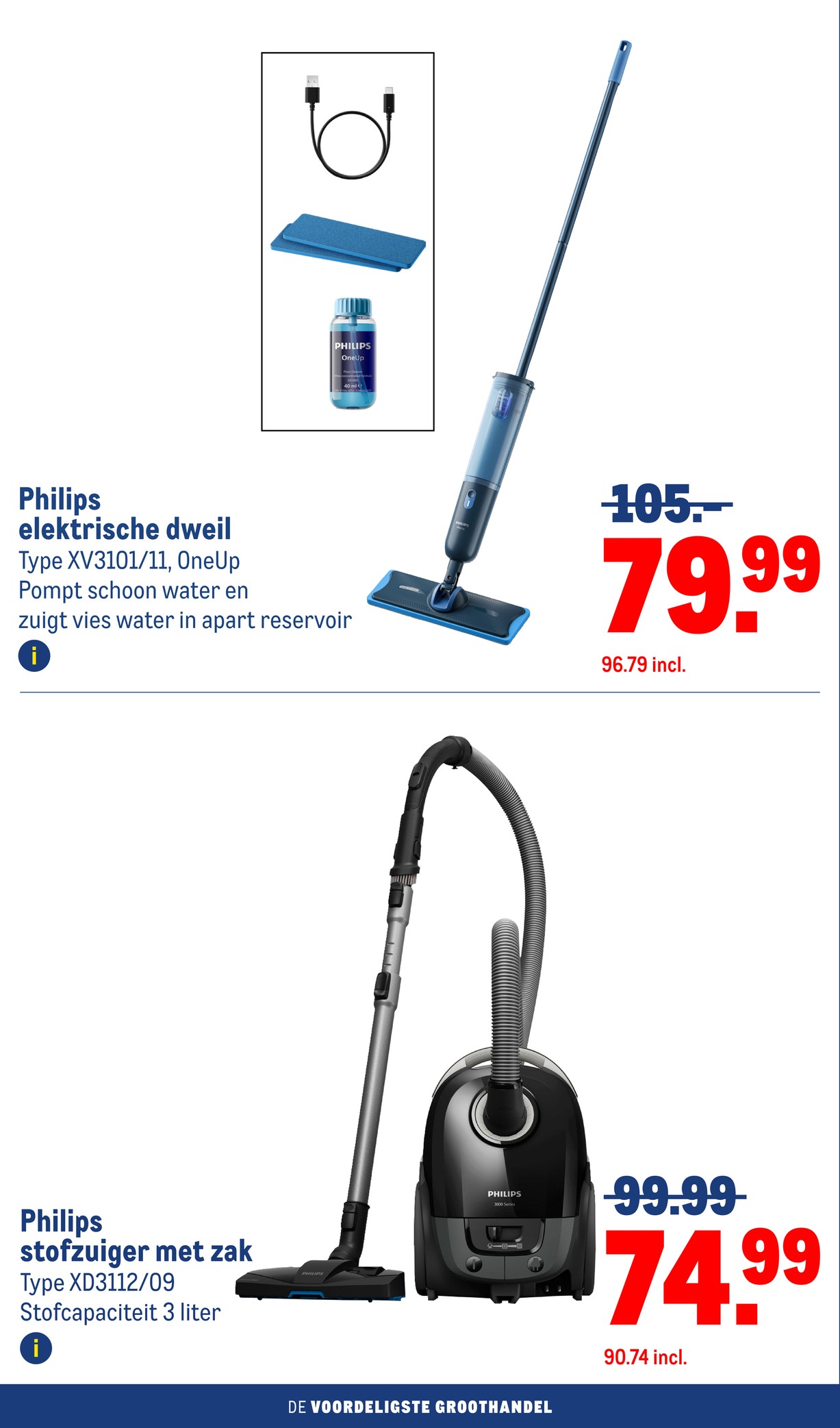 Philips elektrische dweil, gemarkeerd op pagina 20 van de Makro folder