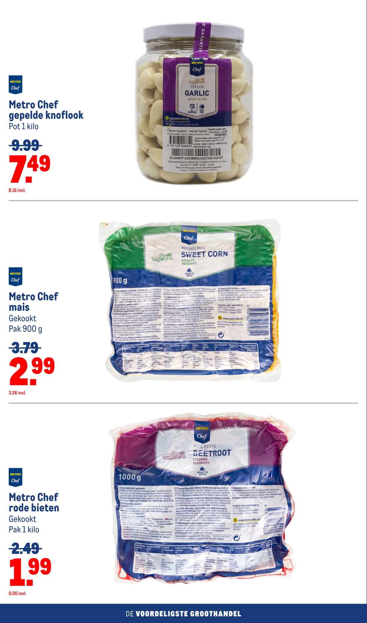 Metro Chef rode bieten, gemarkeerd op pagina 2 van de Makro folder