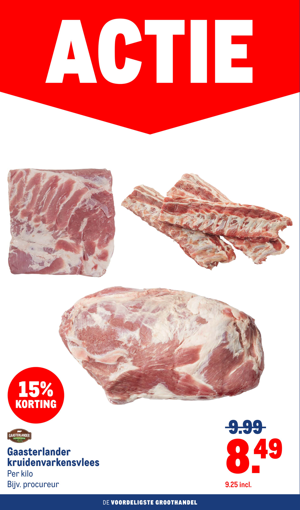 Gaasterlander kruidenvarkensvlees, gemarkeerd op pagina 4 van de Makro folder