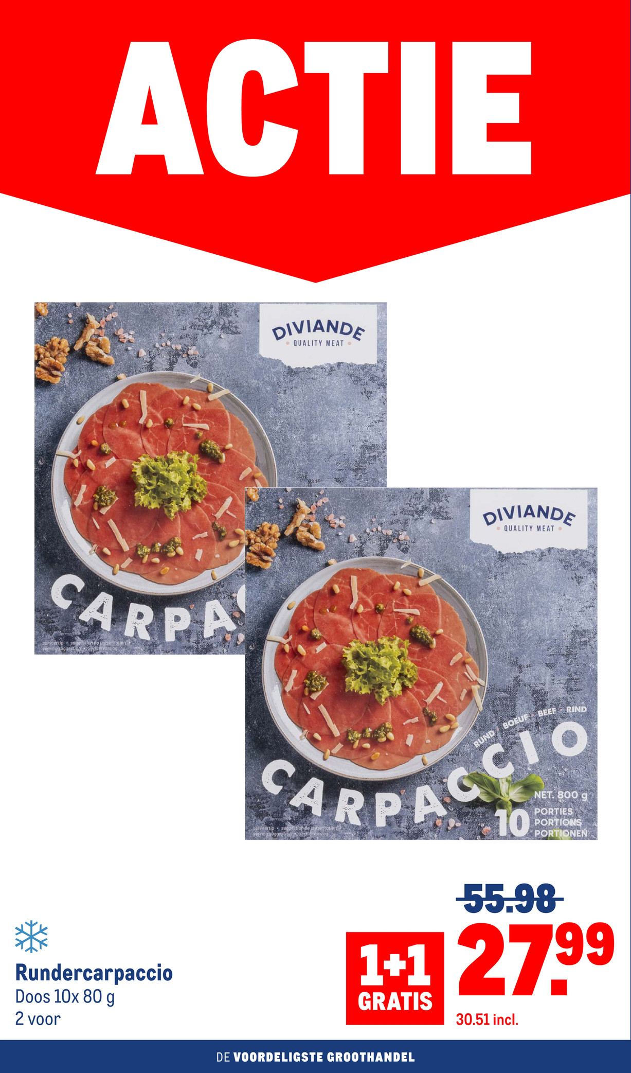 Rundercarpaccio, gemarkeerd op pagina 6 van de Makro folder