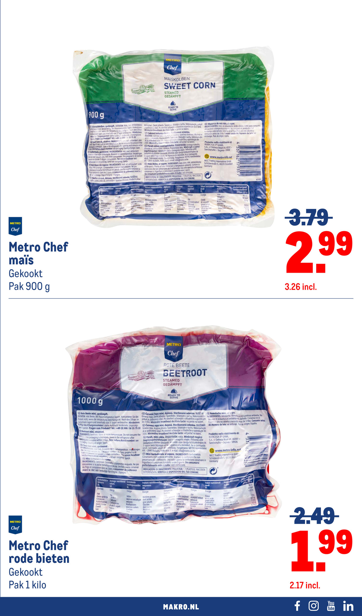 Metro Chef rode bieten, gemarkeerd op pagina 7 van de Makro folder