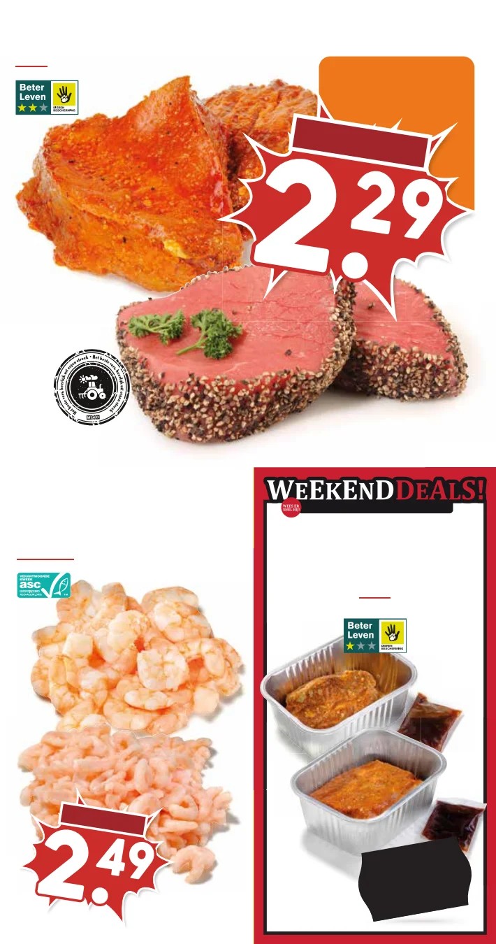 Garnalen, gemarkeerd op pagina 15 van de MCD Supermarkt folder