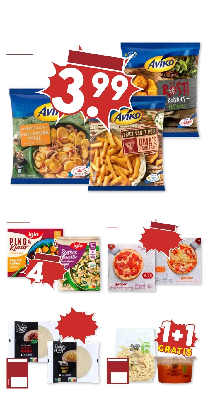 Gwoon mini pizza's, gemarkeerd op pagina 13 van de MCD Supermarkt folder