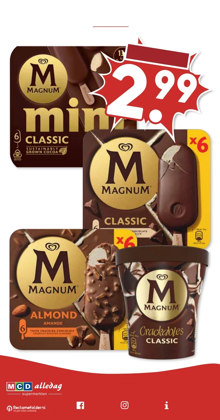 Magnum ijs, gemarkeerd op pagina 24 van de MCD Supermarkt folder