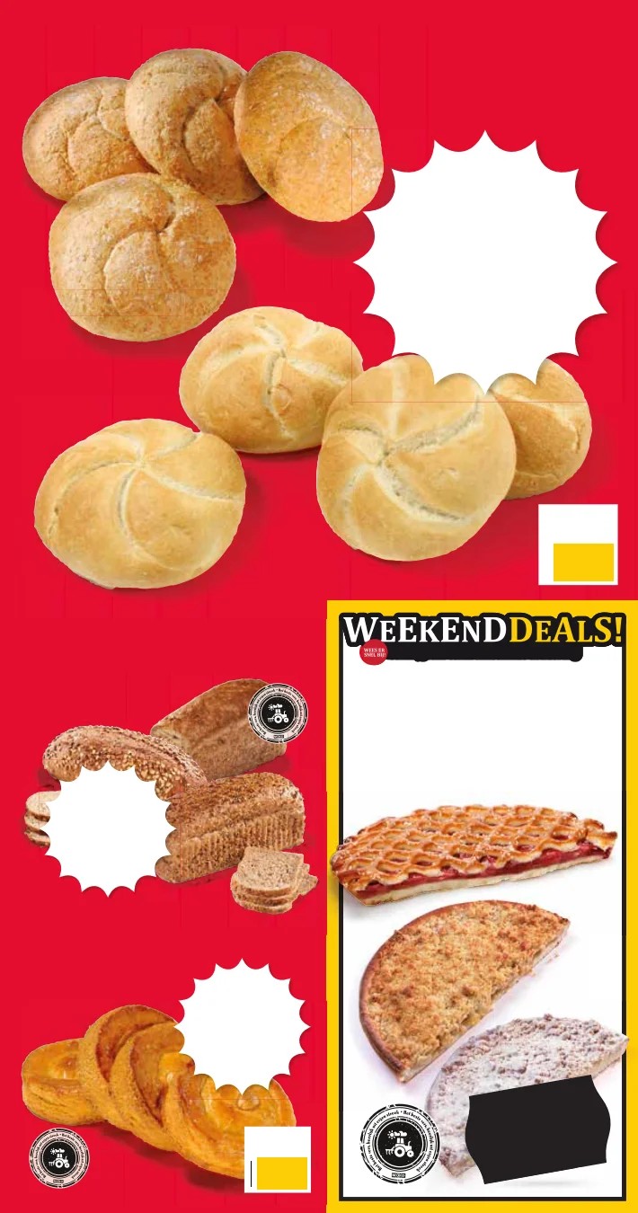 gebak, gemarkeerd op pagina 9 van de MCD Supermarkt folder