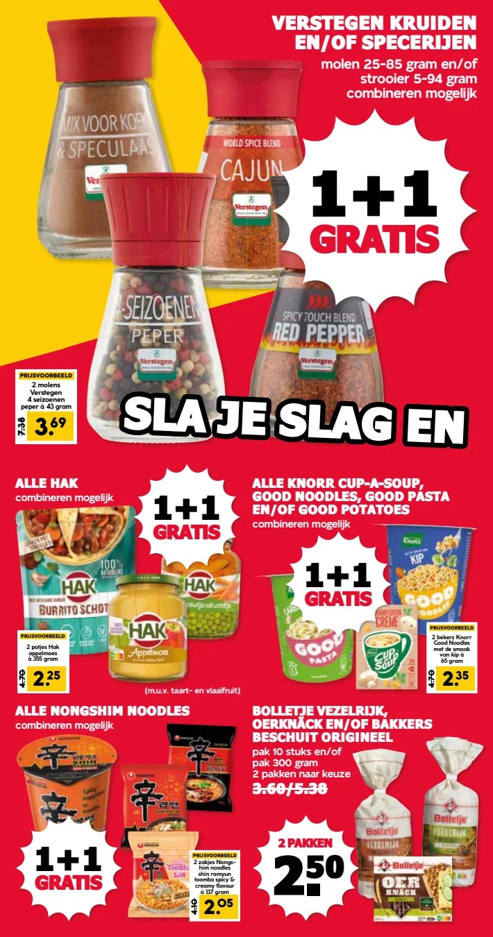 Verstegen kruiden en/of specerijen, gemarkeerd op pagina 16 van de MCD Supermarkt folder