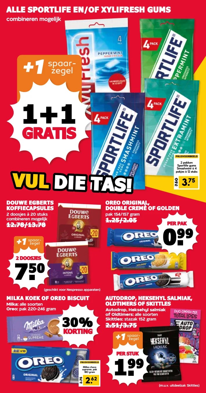 Sportlife en/of Xylifresh gums, gemarkeerd op pagina 17 van de MCD Supermarkt folder