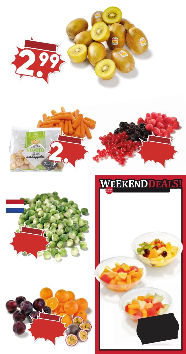 Bessen en frambozen mix, gemarkeerd op pagina 5 van de MCD Supermarkt folder