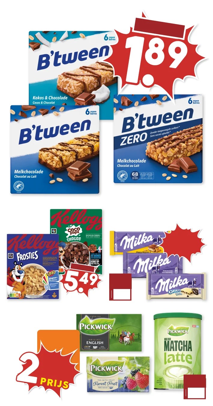 Kellogg's Frosties/Coco Pops, gemarkeerd op pagina 16 van de MCD Supermarkt folder