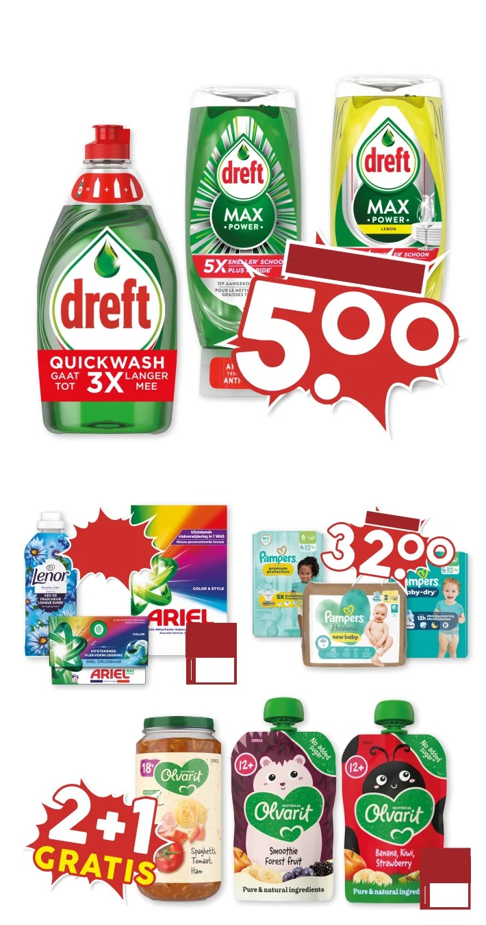 Pampers, gemarkeerd op pagina 22 van de MCD Supermarkt folder