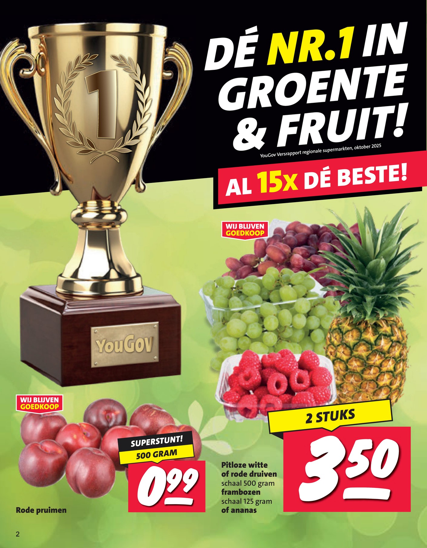 Rode pruimen, gemarkeerd op pagina 2 van de Nettorama folder