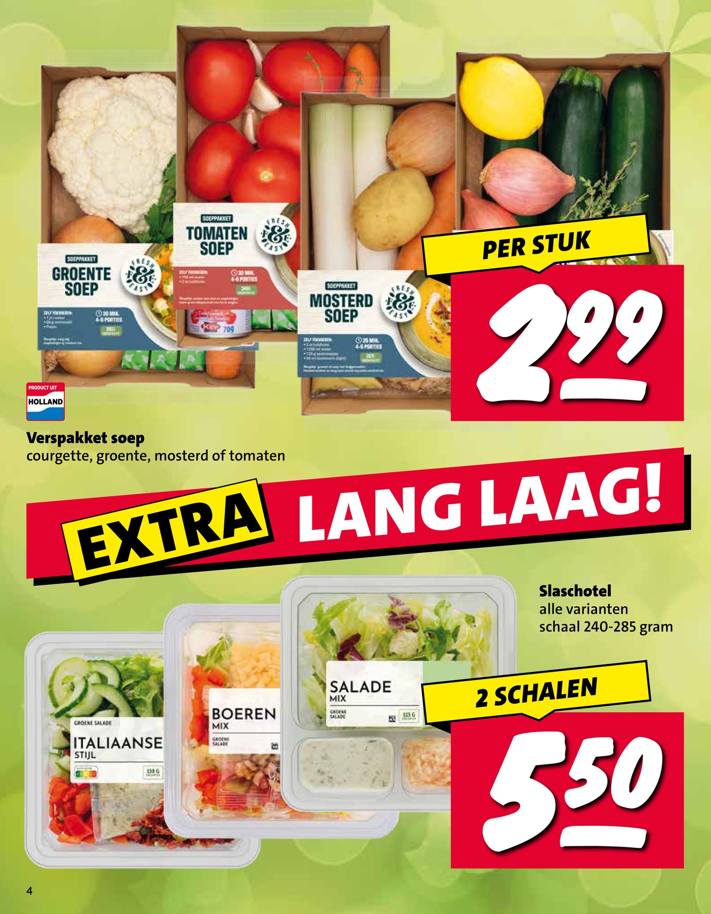 Slaschotel, gemarkeerd op pagina 4 van de Nettorama folder