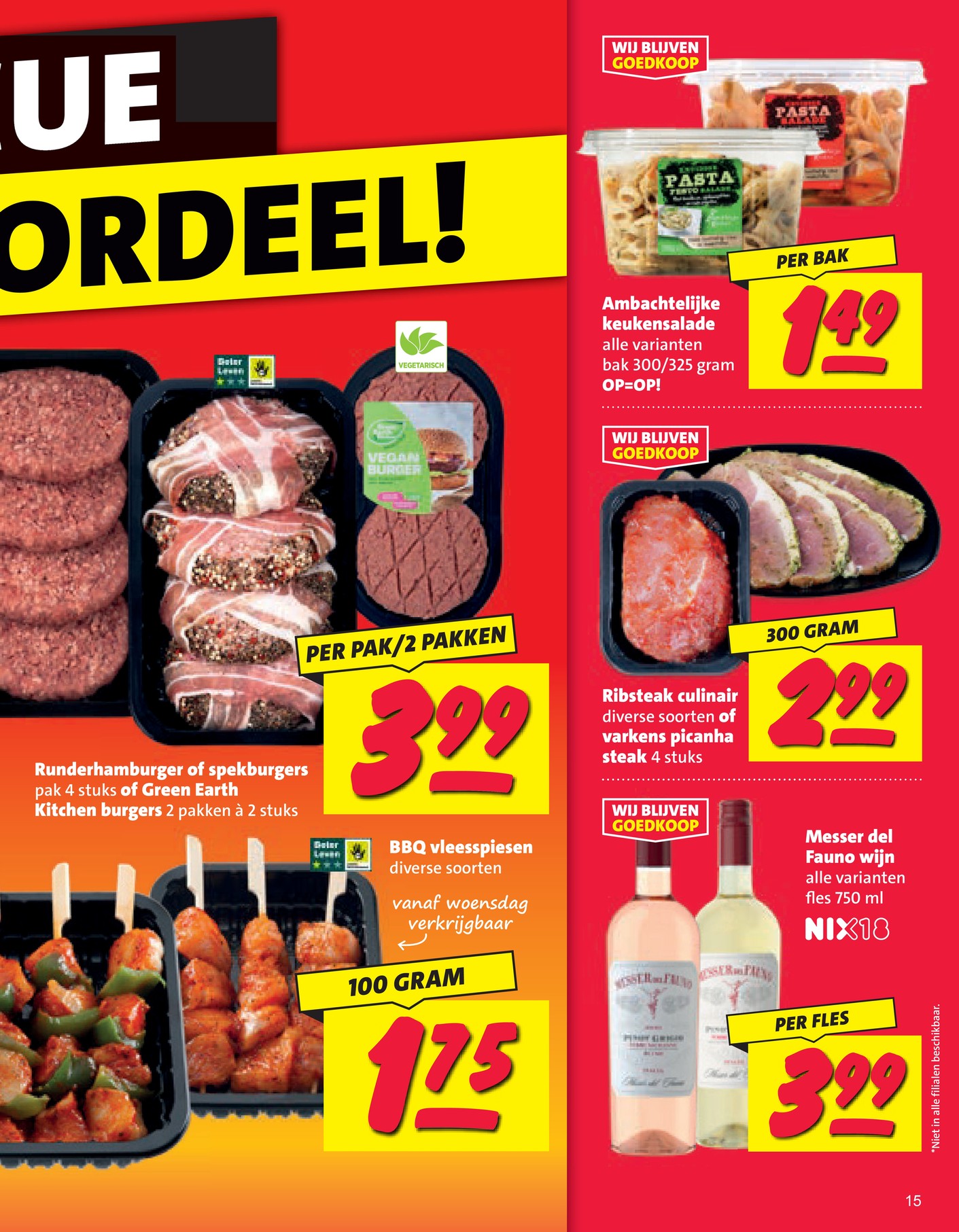 BBQ vleesspiesjes, gemarkeerd op pagina 14 van de Nettorama folder