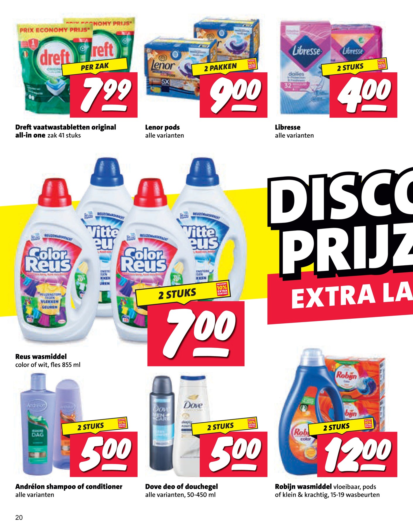 Lenor pods, gemarkeerd op pagina 19 van de Nettorama folder