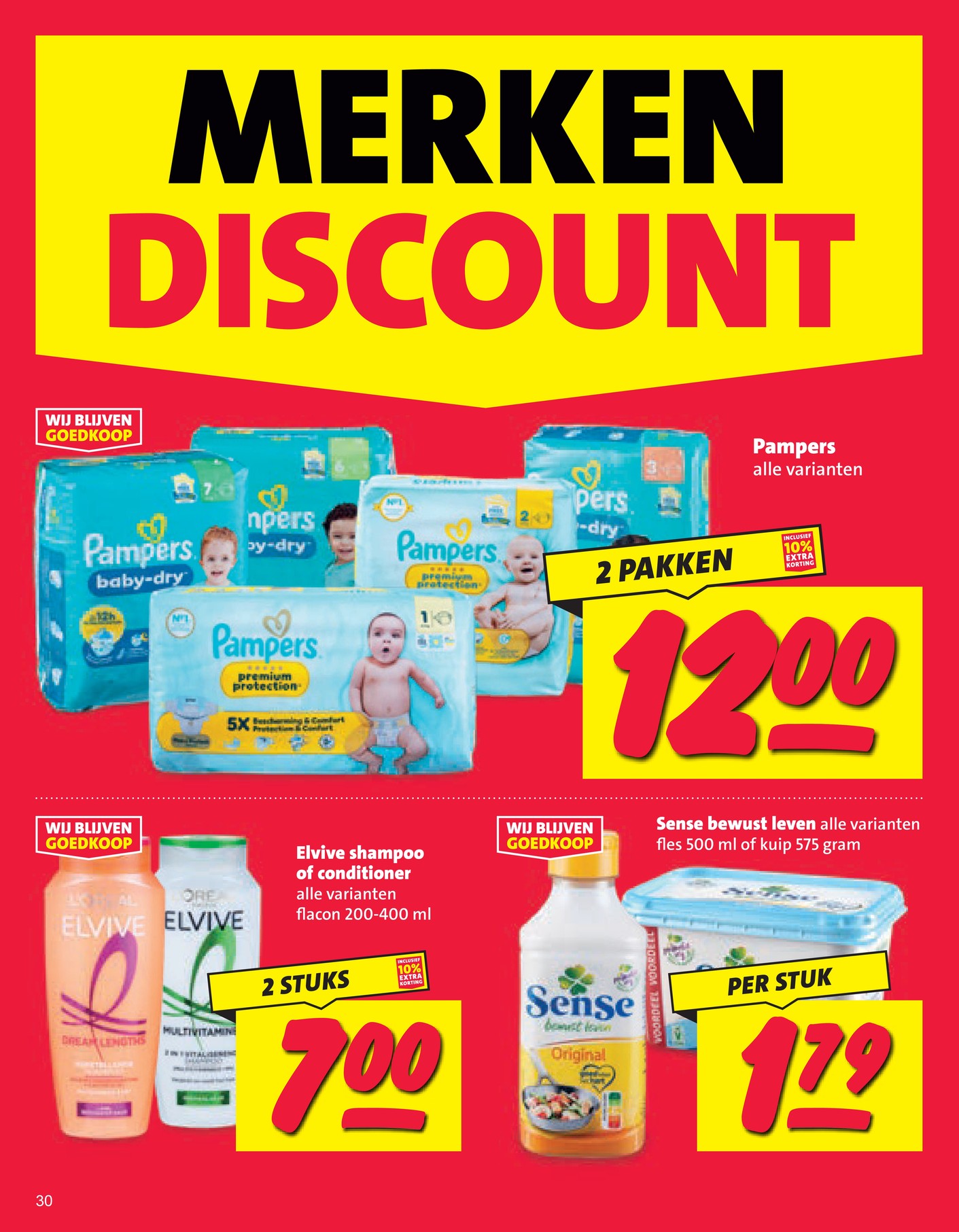 Elvive shampoo of conditioner, gemarkeerd op pagina 29 van de Nettorama folder
