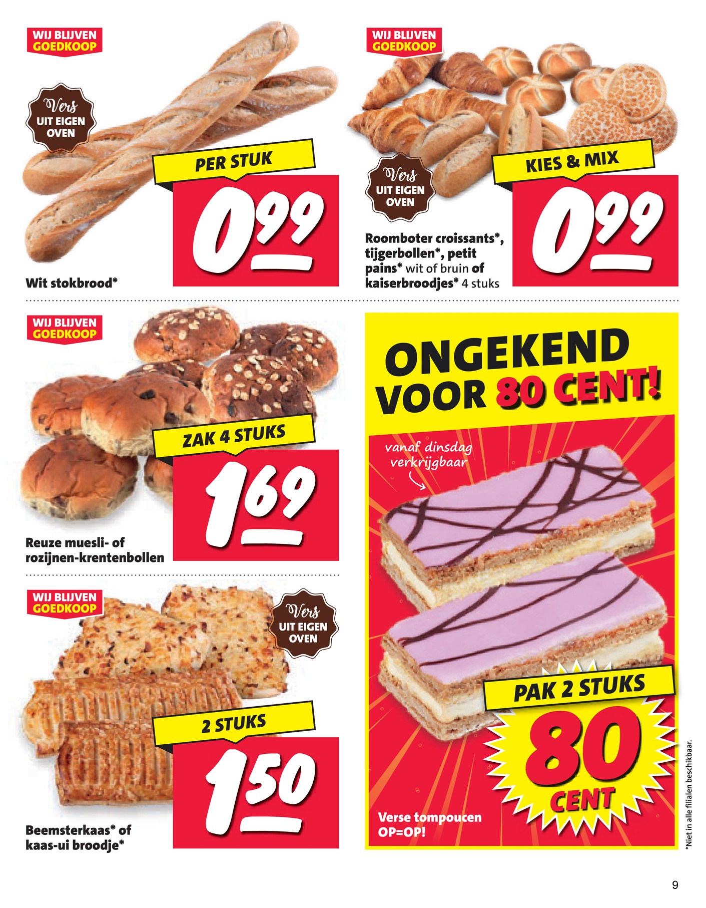 Wit stokbrood, gemarkeerd op pagina 9 van de Nettorama folder