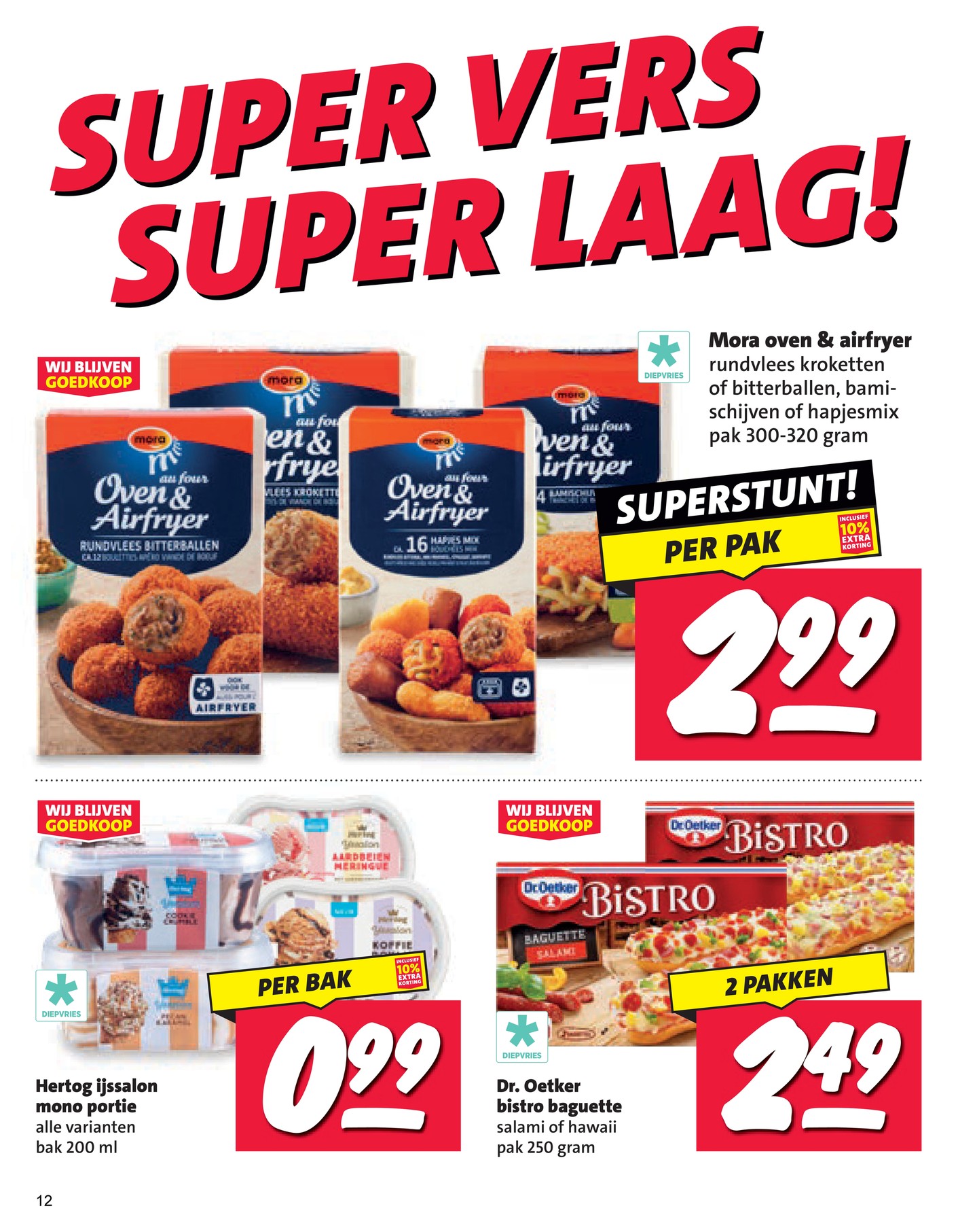 Dr. Oetker Bistro Baguette, gemarkeerd op pagina 12 van de Nettorama folder
