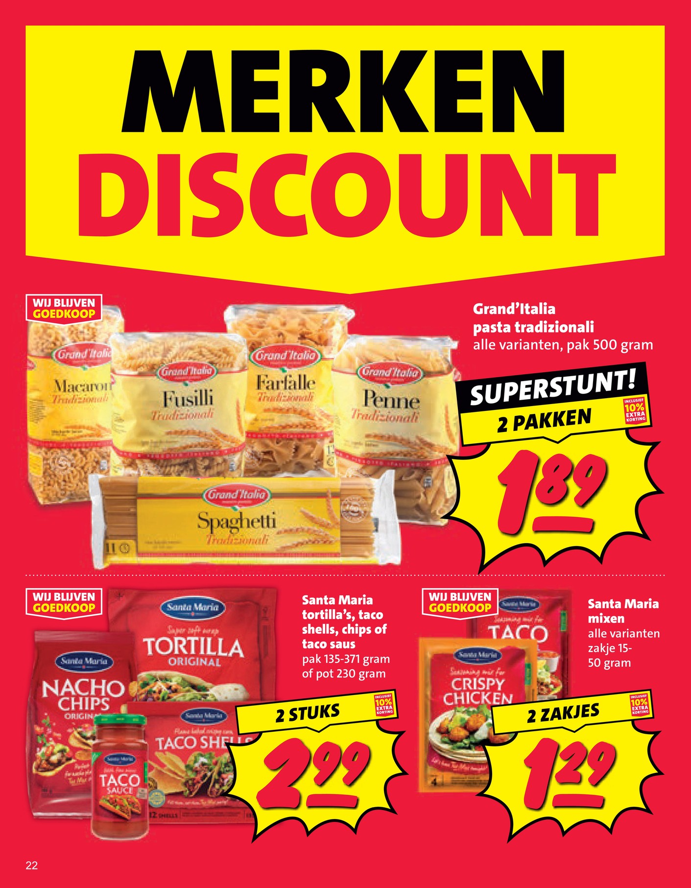 Santa Maria tortilla's, taco shells, chips, taco saus, gemarkeerd op pagina 22 van de Nettorama folder