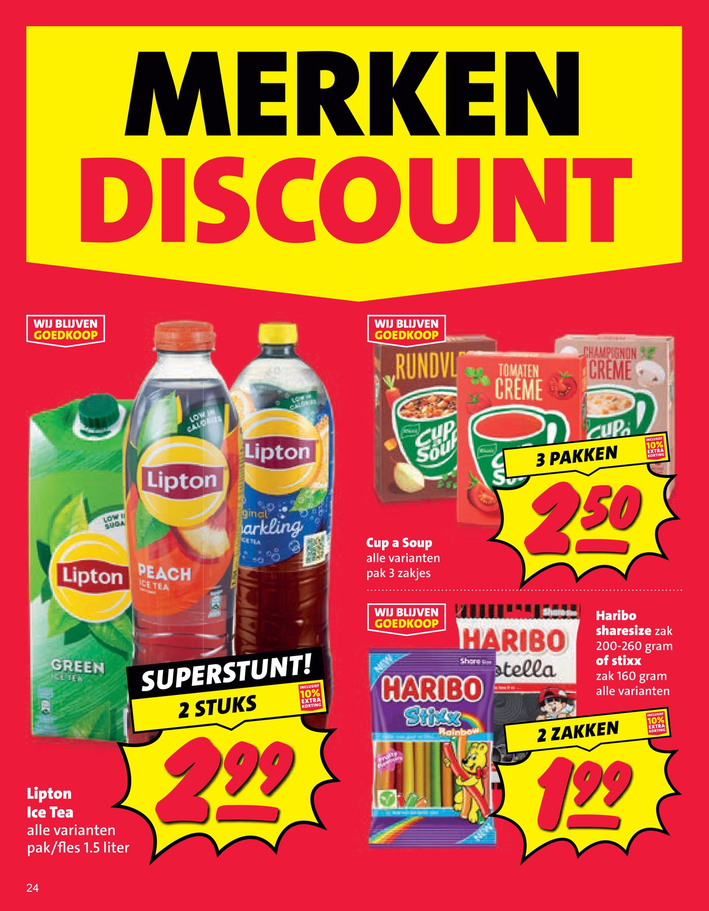 Lipton Ice Tea, gemarkeerd op pagina 24 van de Nettorama folder