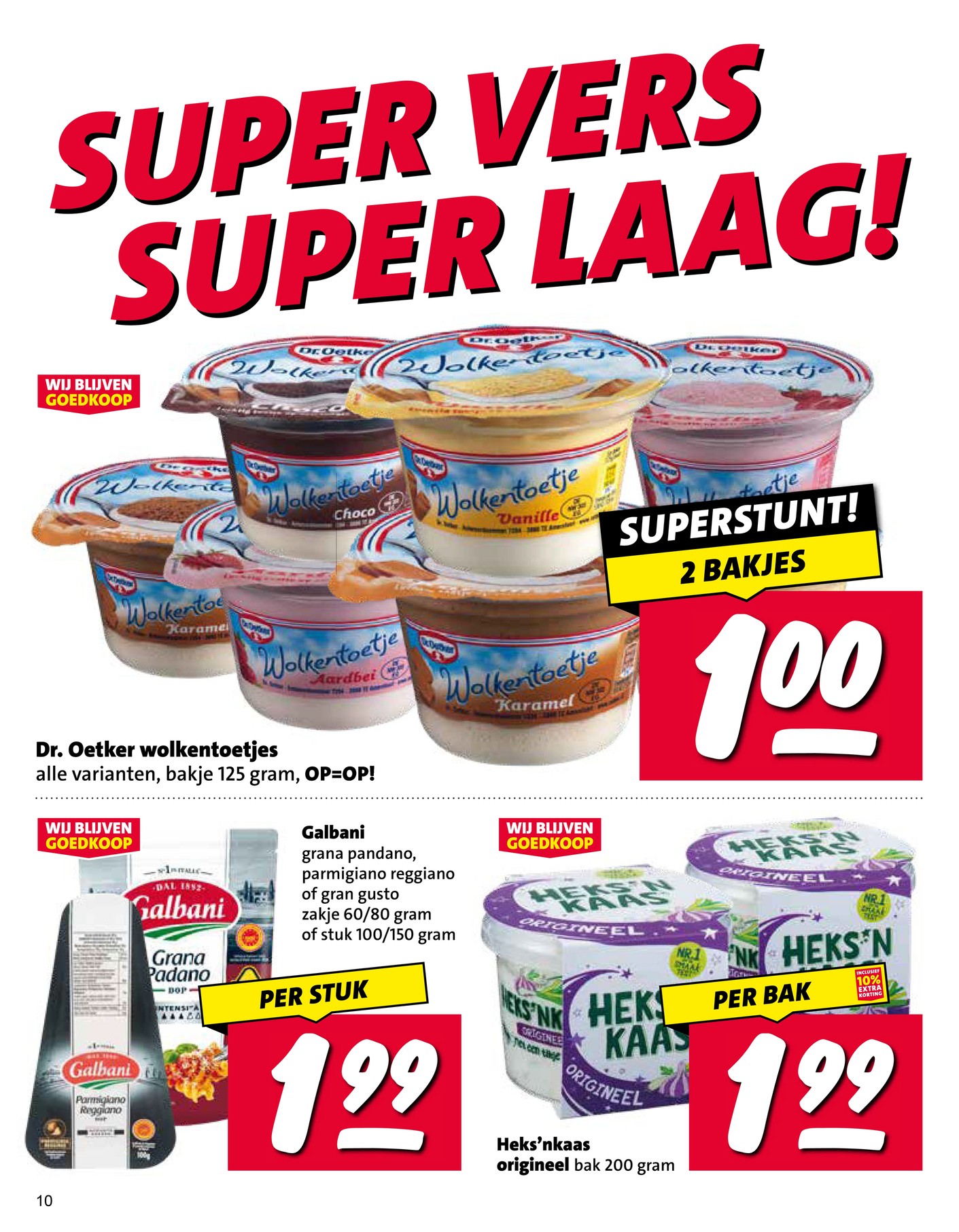 Dr. Oetker wolkentoetjes, gemarkeerd op pagina 10 van de Nettorama folder