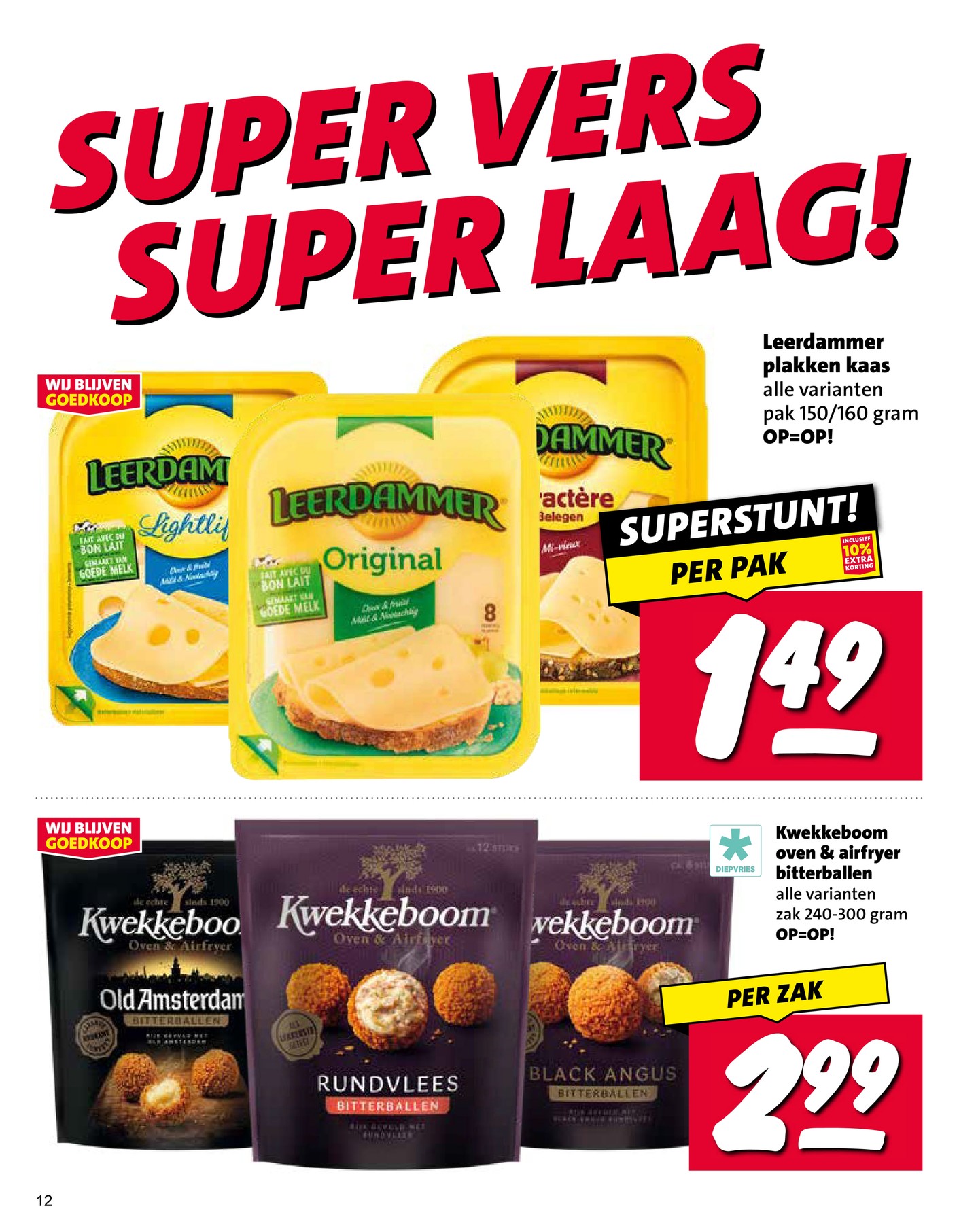 Kwekkeboom oven & airfryer bitterballen, gemarkeerd op pagina 12 van de Nettorama folder