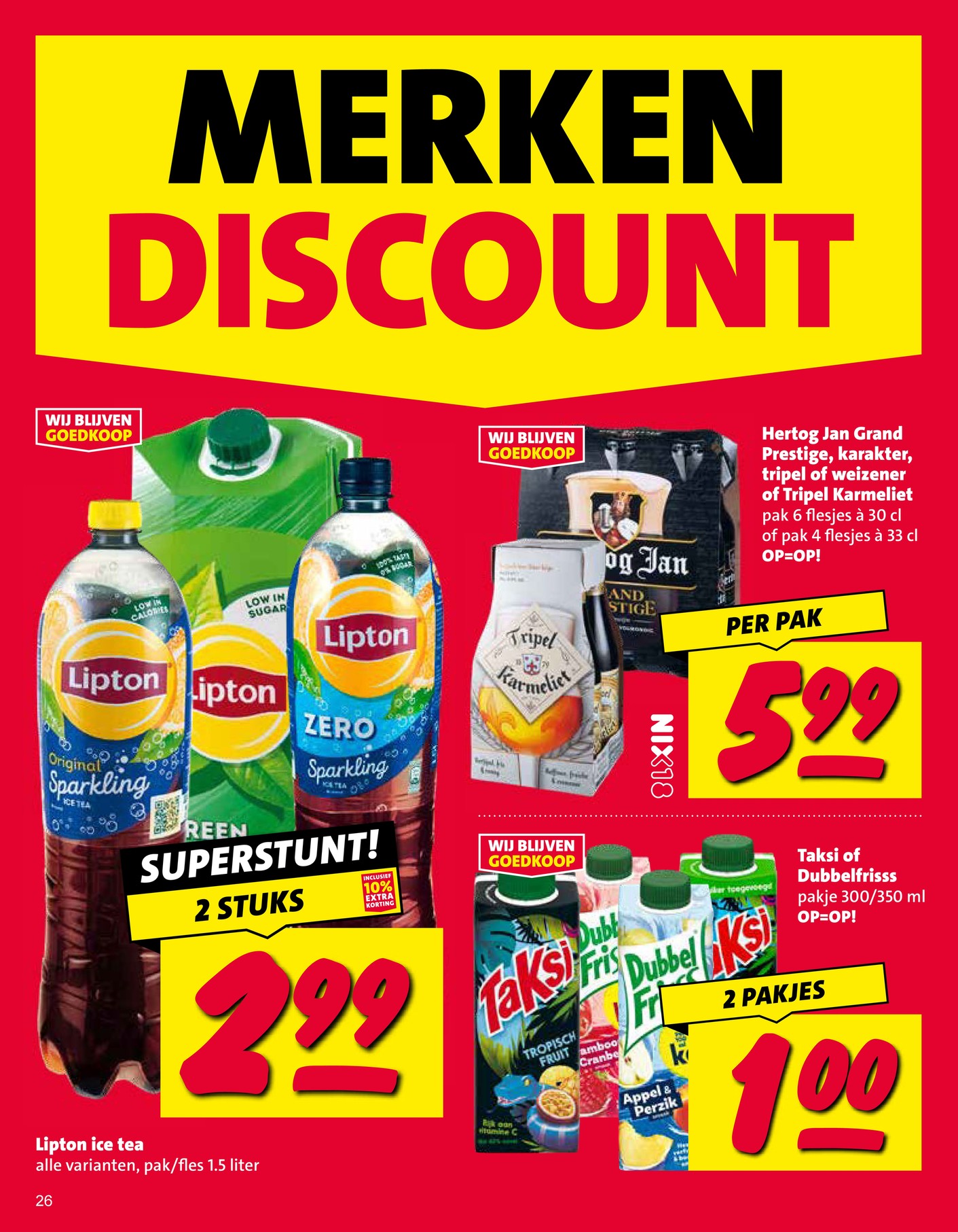 Lipton ice tea, gemarkeerd op pagina 26 van de Nettorama folder