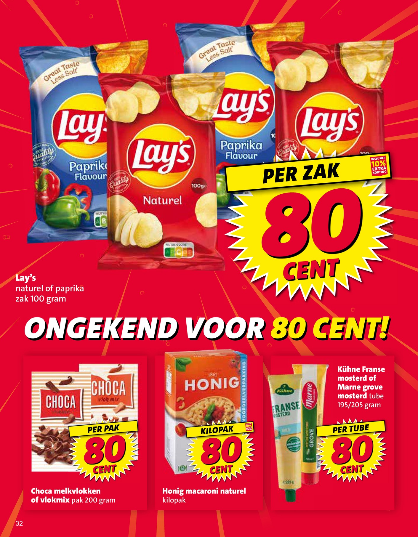 Lay's naturel of paprika, gemarkeerd op pagina 32 van de Nettorama folder