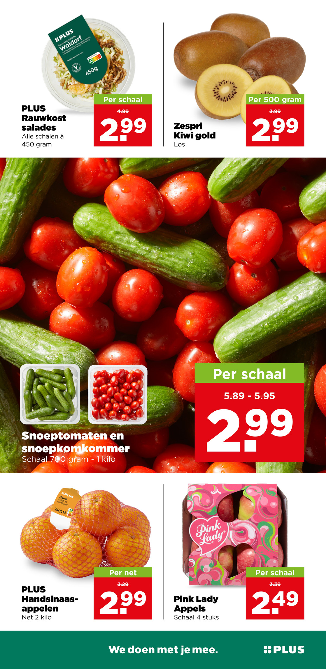 PLUS Handsinaasappelen, gemarkeerd op pagina 4 van de Plus folder