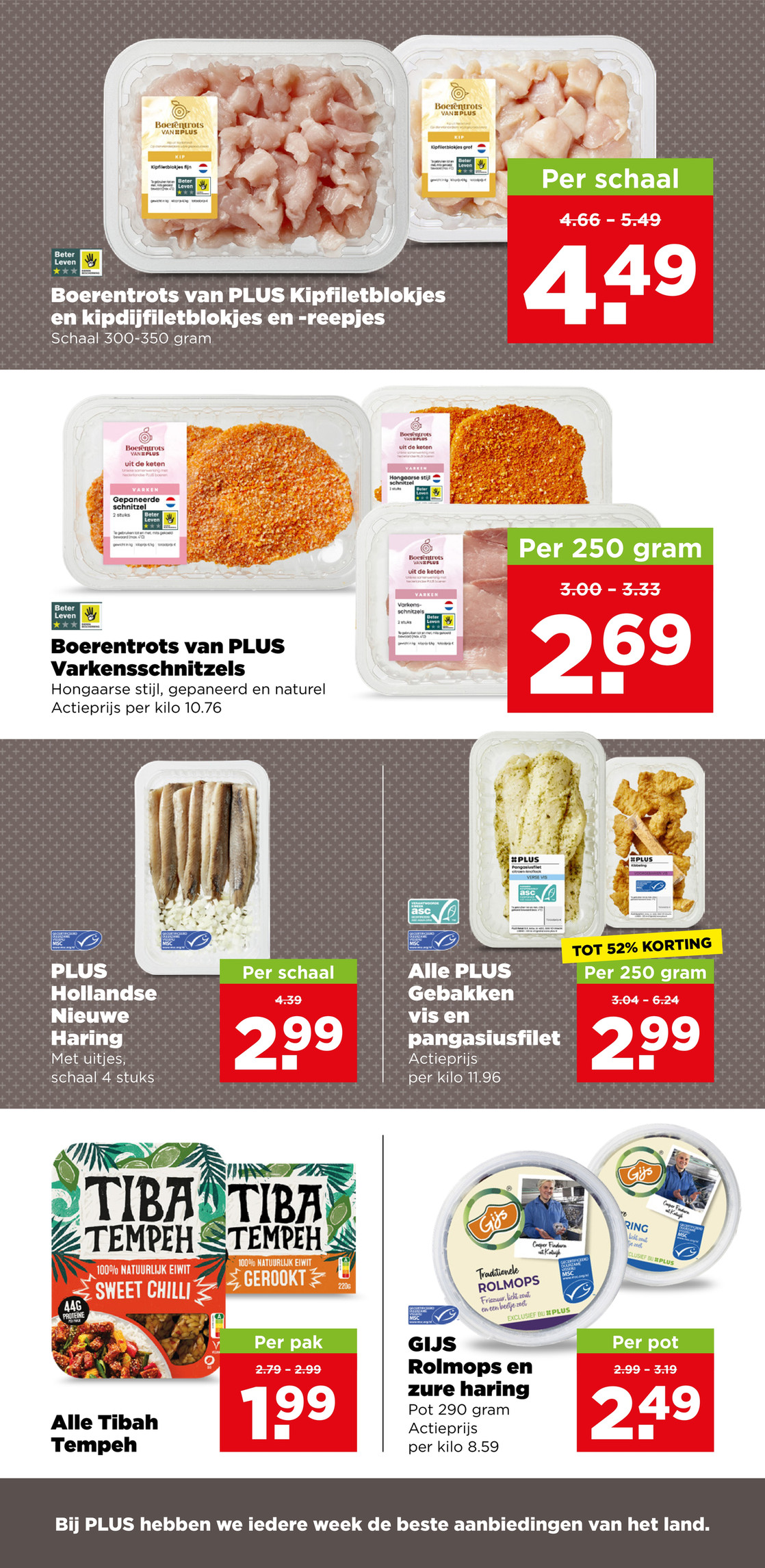 Alle PLUS Gebakken vis en pangasiusfilet, gemarkeerd op pagina 11 van de Plus folder