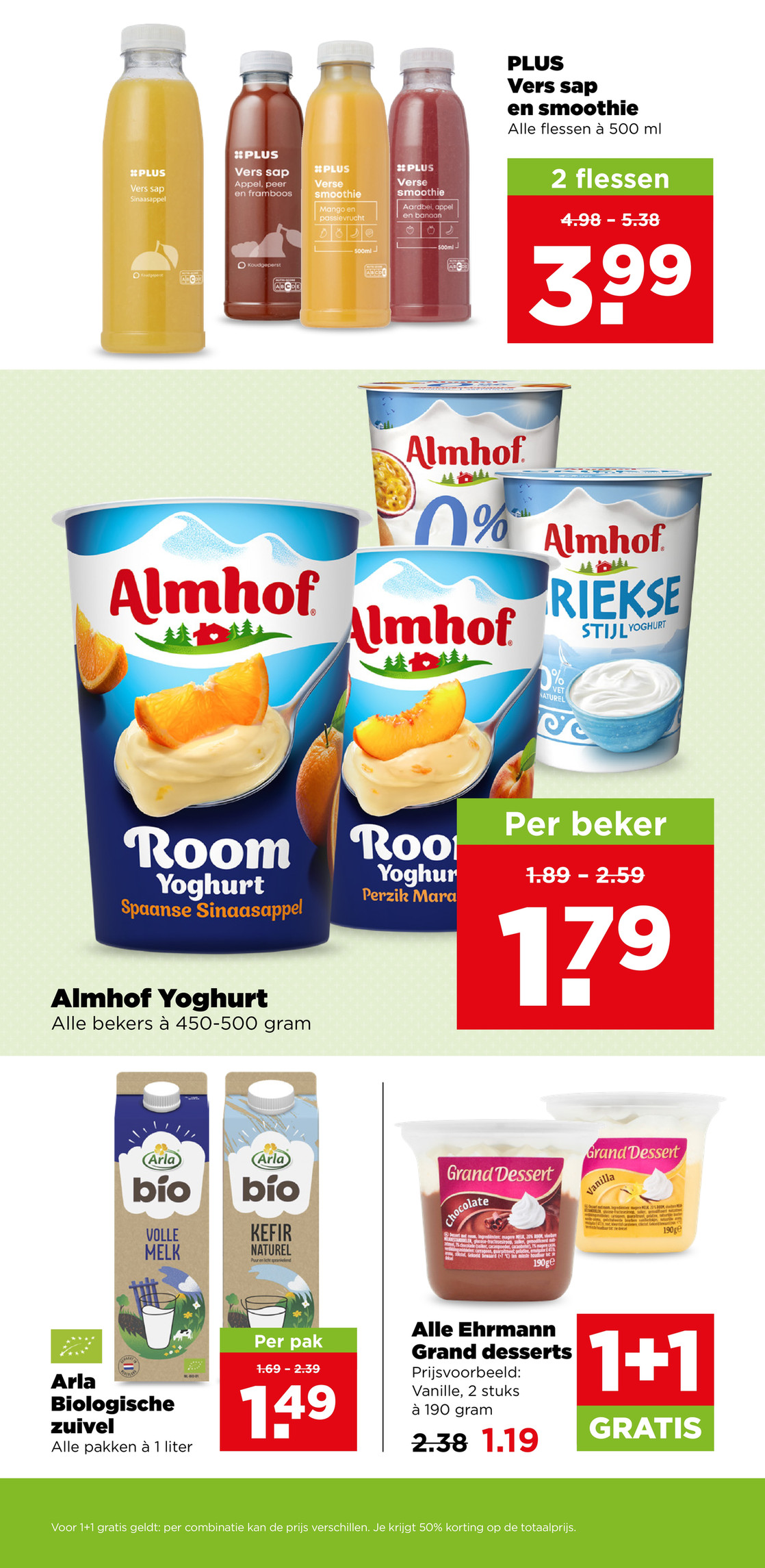 PLUS Vers sap en smoothie, gemarkeerd op pagina 13 van de Plus folder