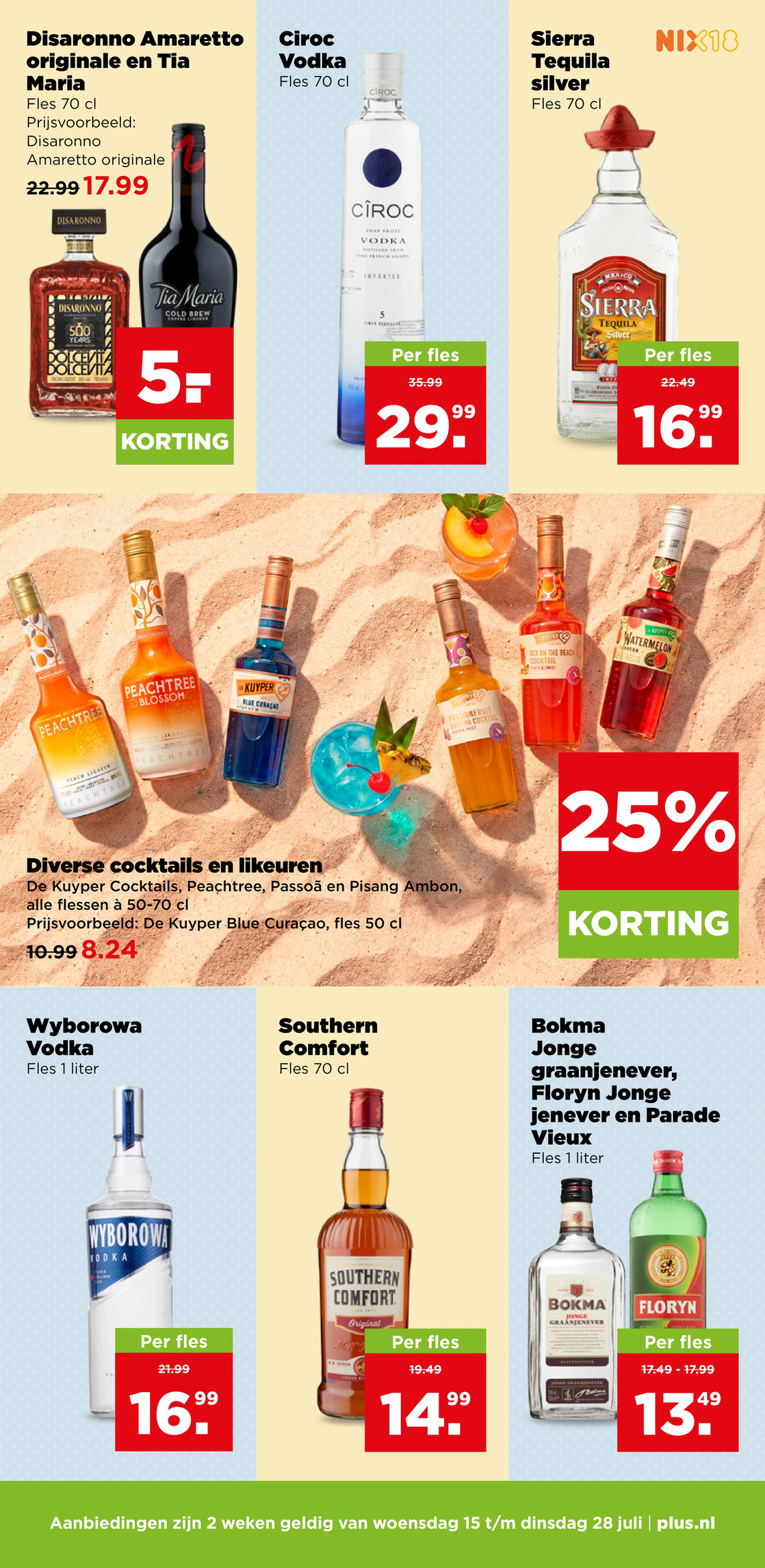 Southern Comfort, gemarkeerd op pagina 34 van de Plus folder