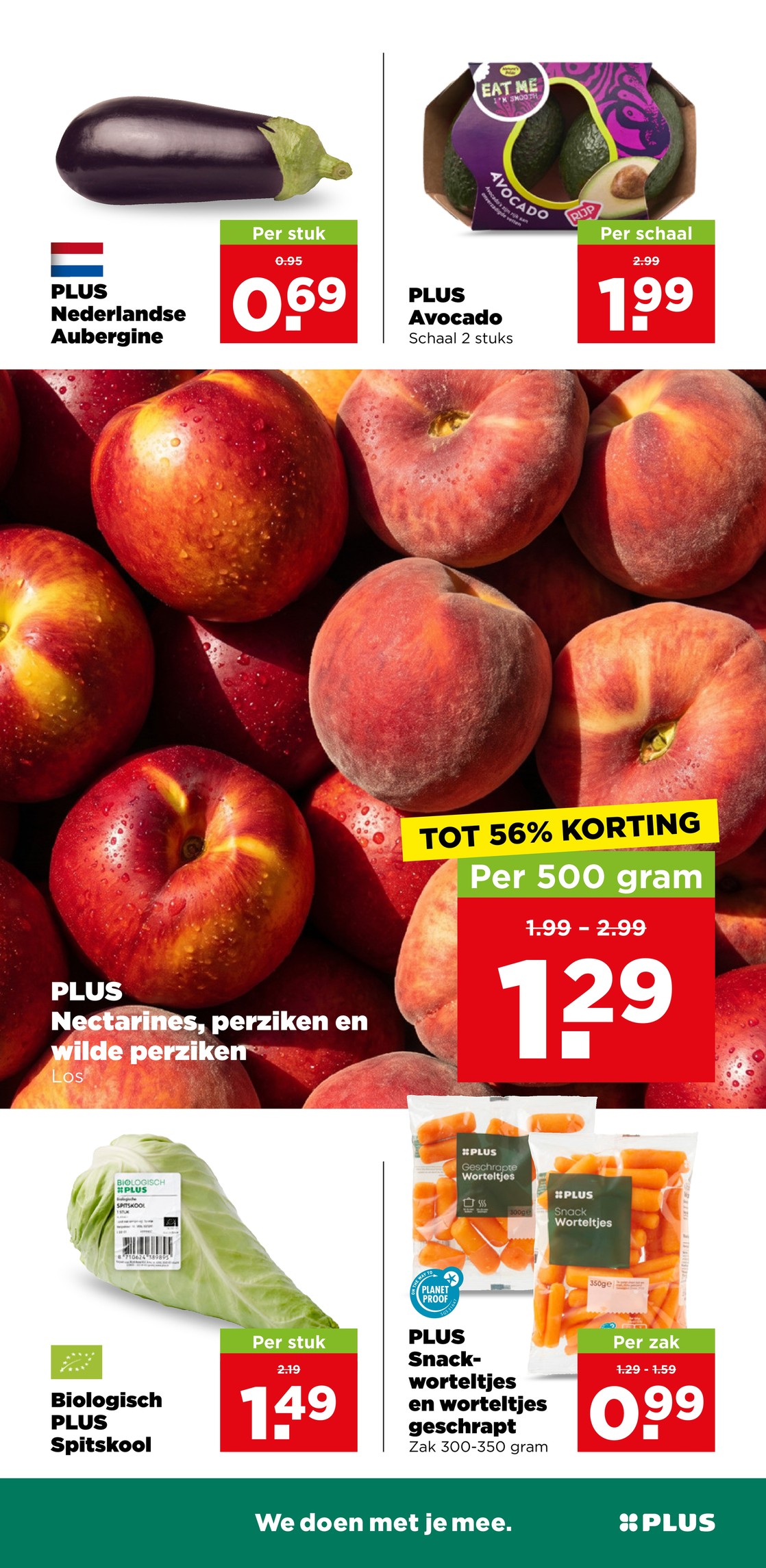 Biologisch PLUS Spitskool, gemarkeerd op pagina 4 van de Plus folder