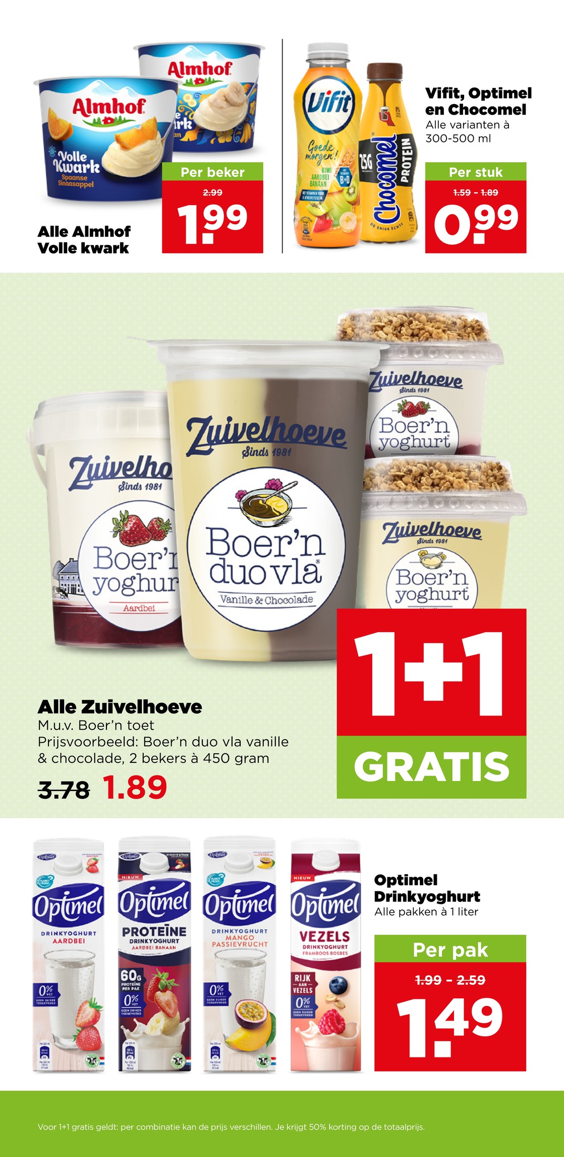 Optimel Drinkyoghurt, uit de Plus folder, pagina 18