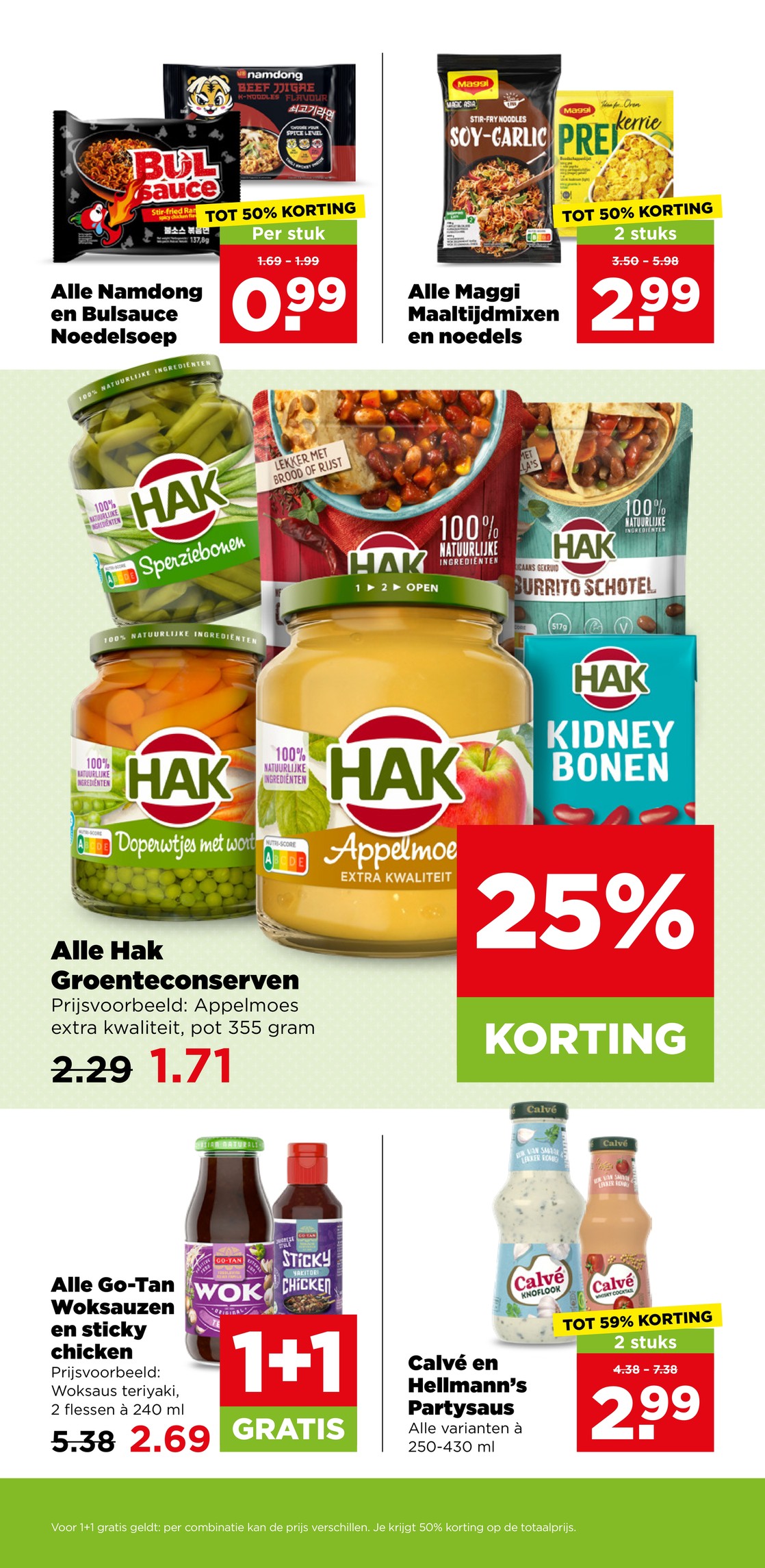 Alle Namdong en Bulsauce Noedelsoep, gemarkeerd op pagina 30 van de Plus folder