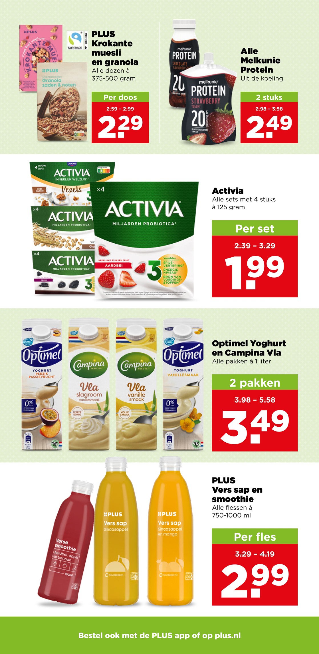 PLUS Vers sap en smoothie, gemarkeerd op pagina 10 van de Plus folder