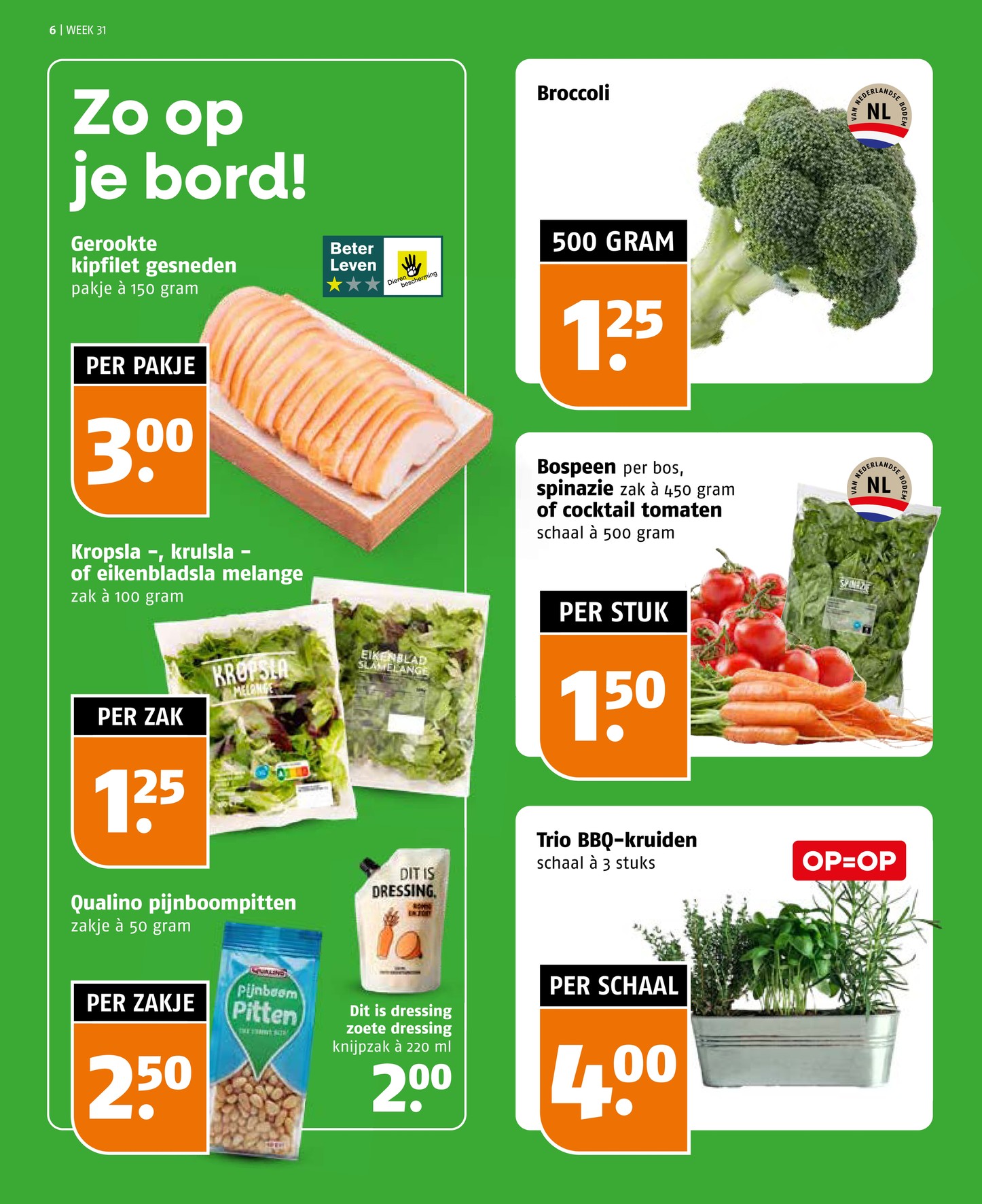 Broccoli, gemarkeerd op pagina 6 van de Poiesz folder
