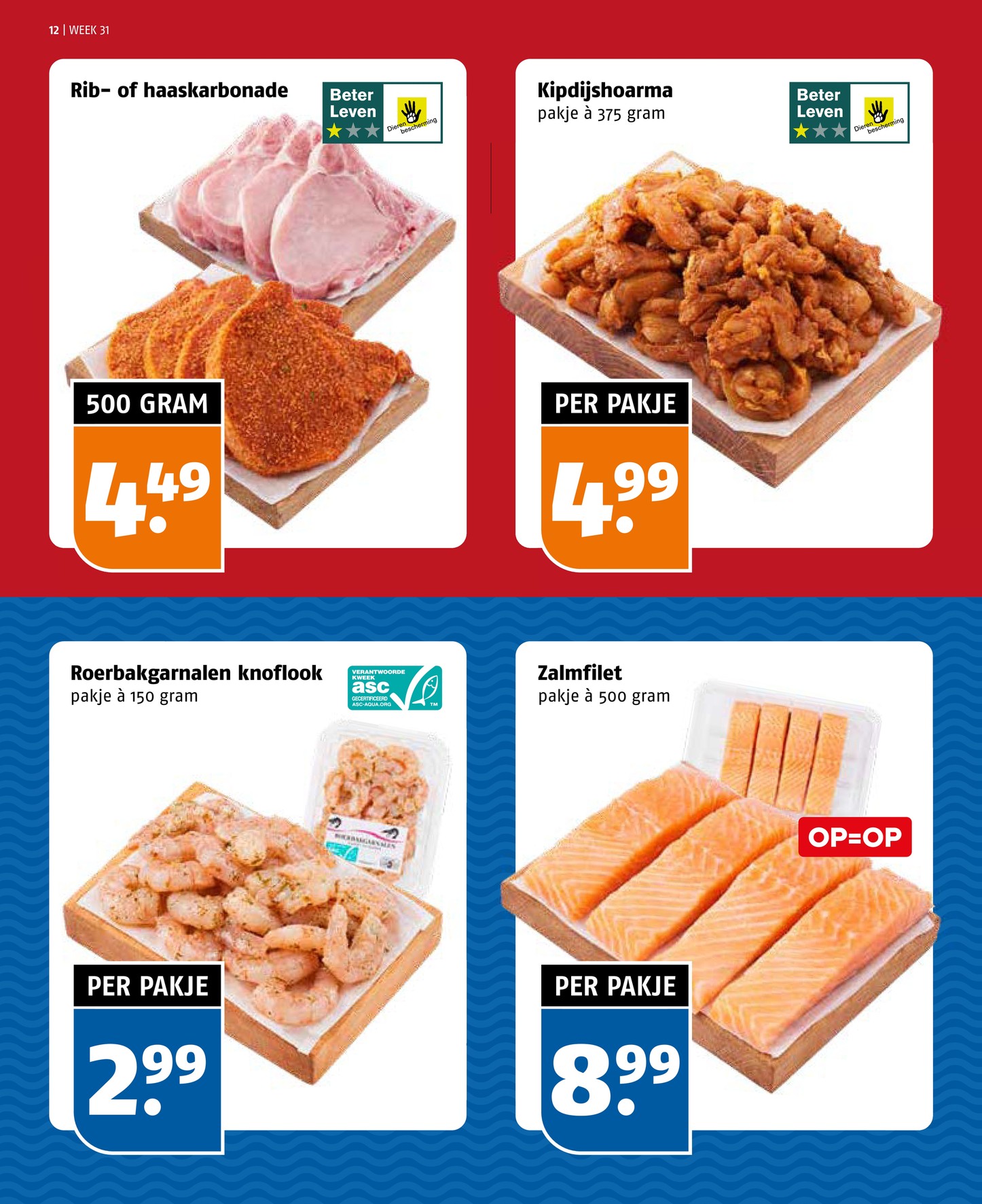 Zalmfilet, gemarkeerd op pagina 12 van de Poiesz folder