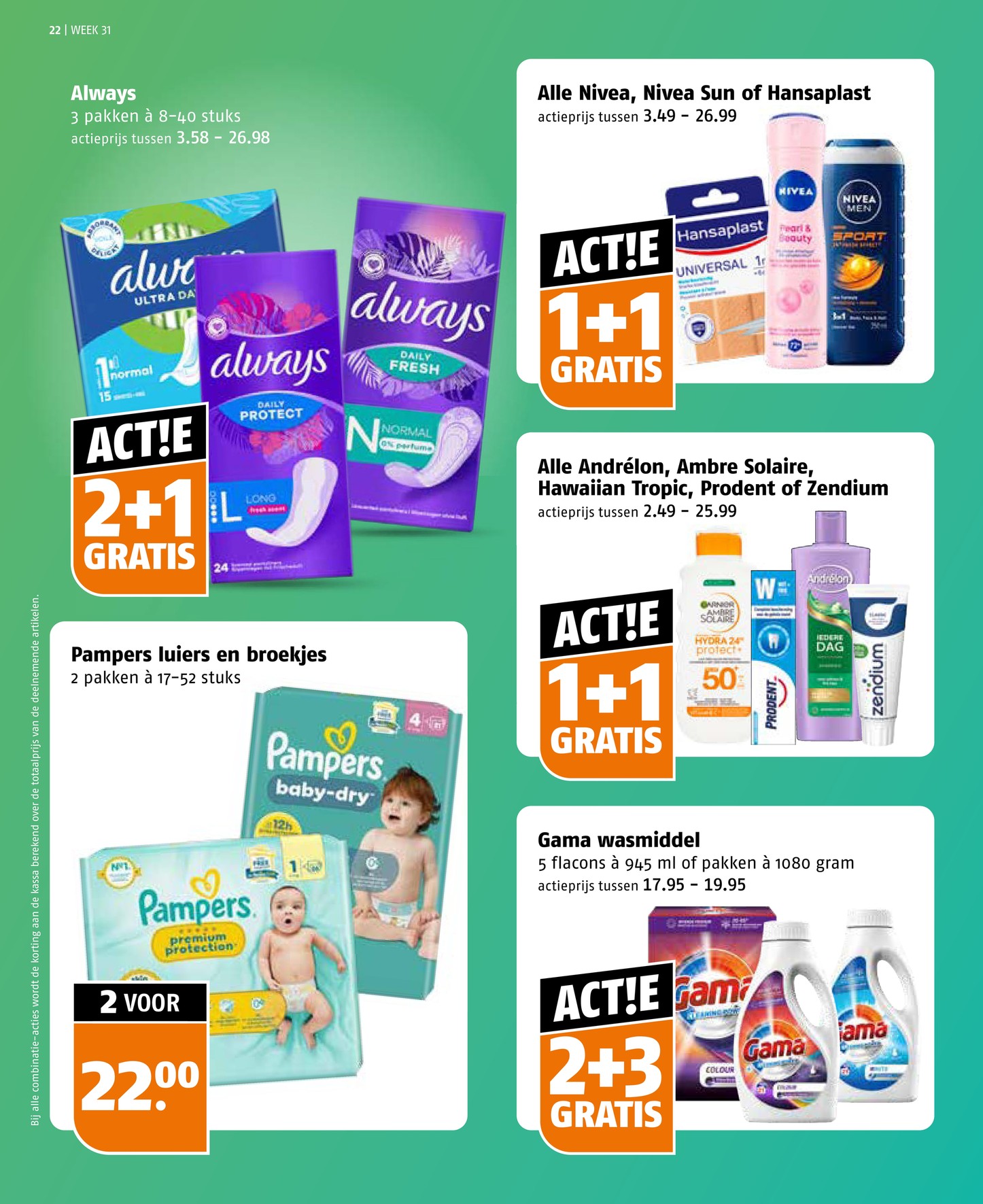 Nivea, Nivea Sun, Hansaplast, gemarkeerd op pagina 22 van de Poiesz folder