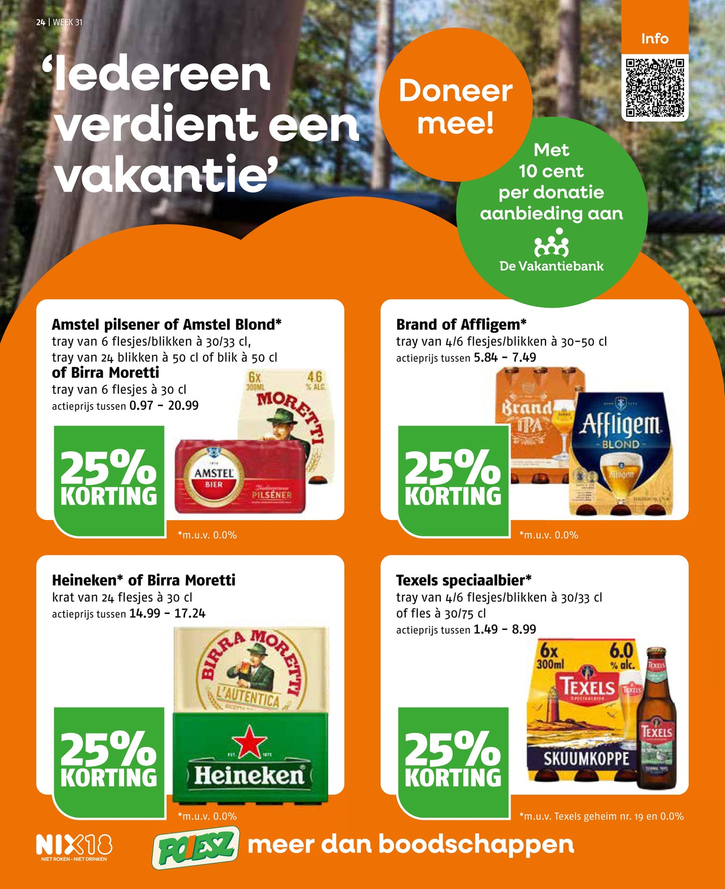 Texels speciaalbier, gemarkeerd op pagina 24 van de Poiesz folder
