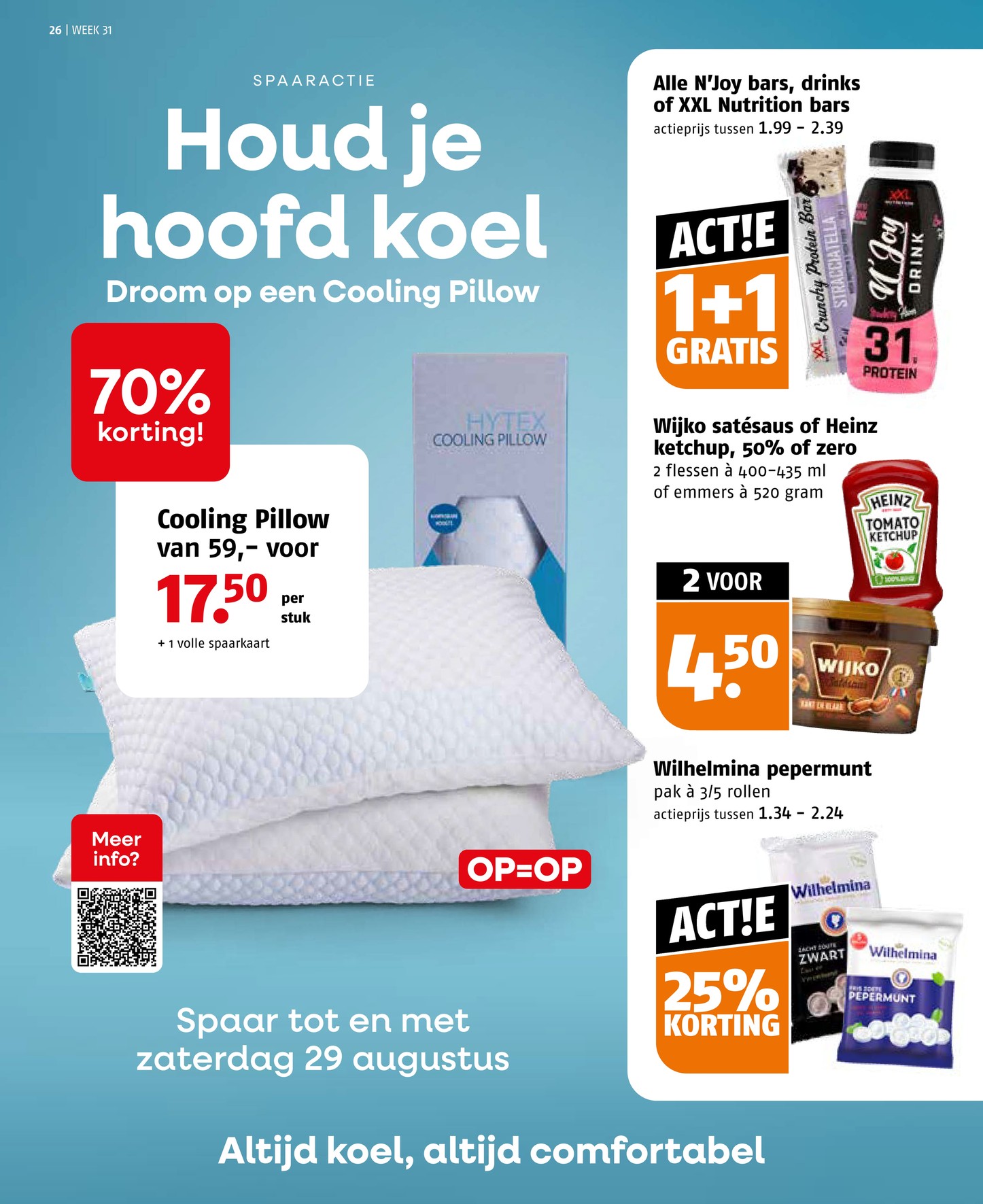 N'Joy bars, drinks of XXL Nutrition bars, gemarkeerd op pagina 26 van de Poiesz folder
