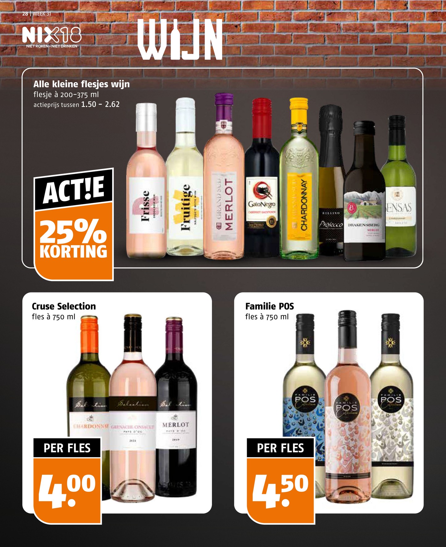Cruse Selection wijn, gemarkeerd op pagina 28 van de Poiesz folder