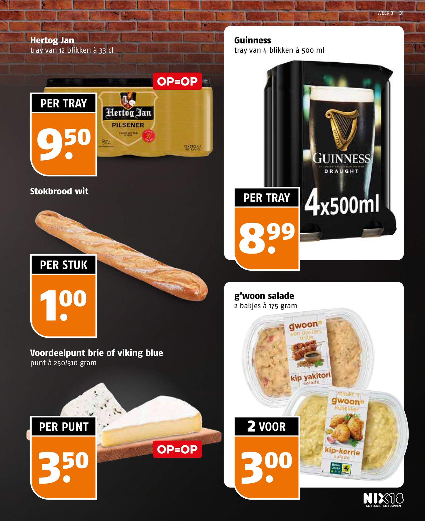 Guinness, gemarkeerd op pagina 31 van de Poiesz folder
