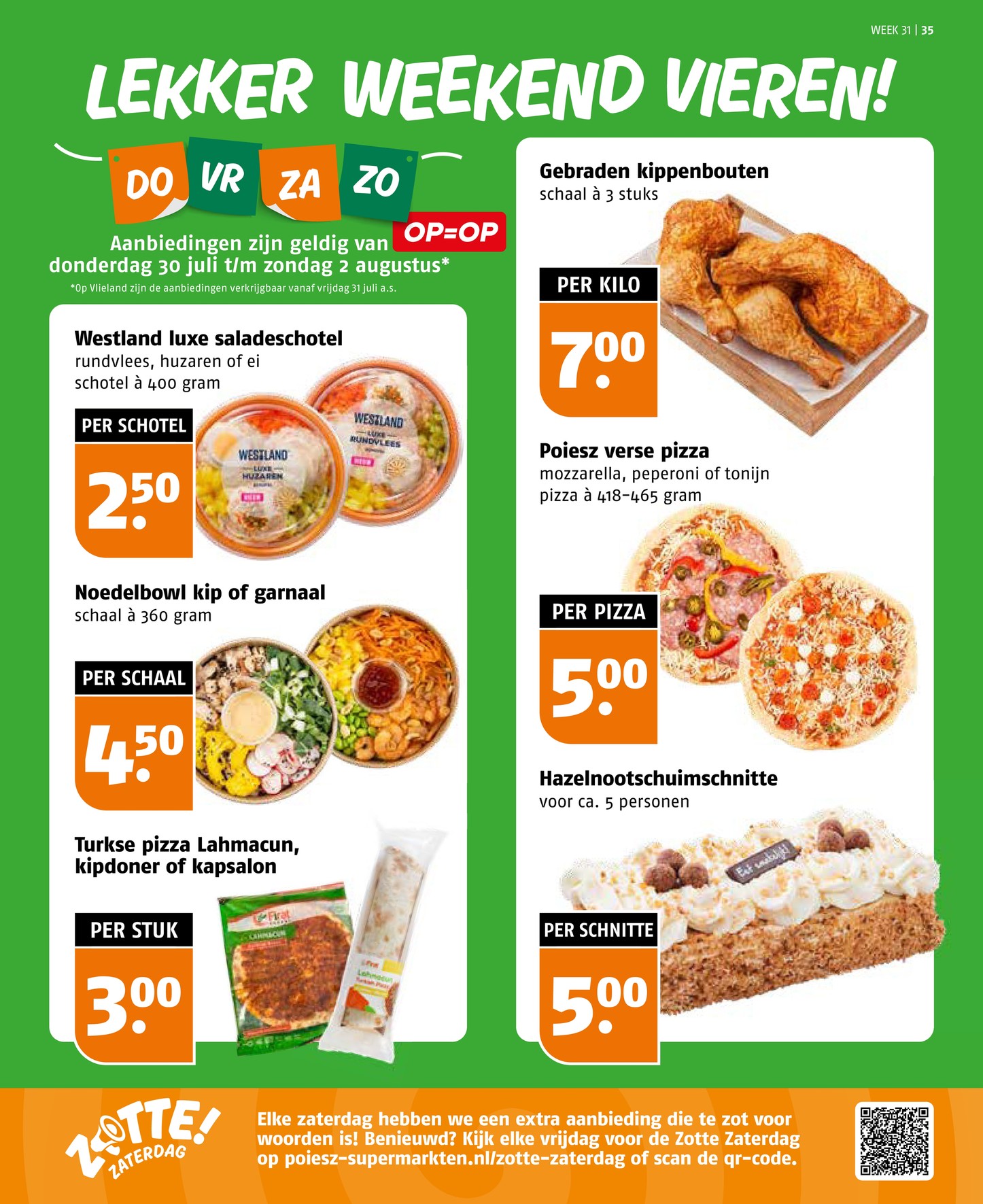 Hazelnootschuimschnitte, gemarkeerd op pagina 35 van de Poiesz folder