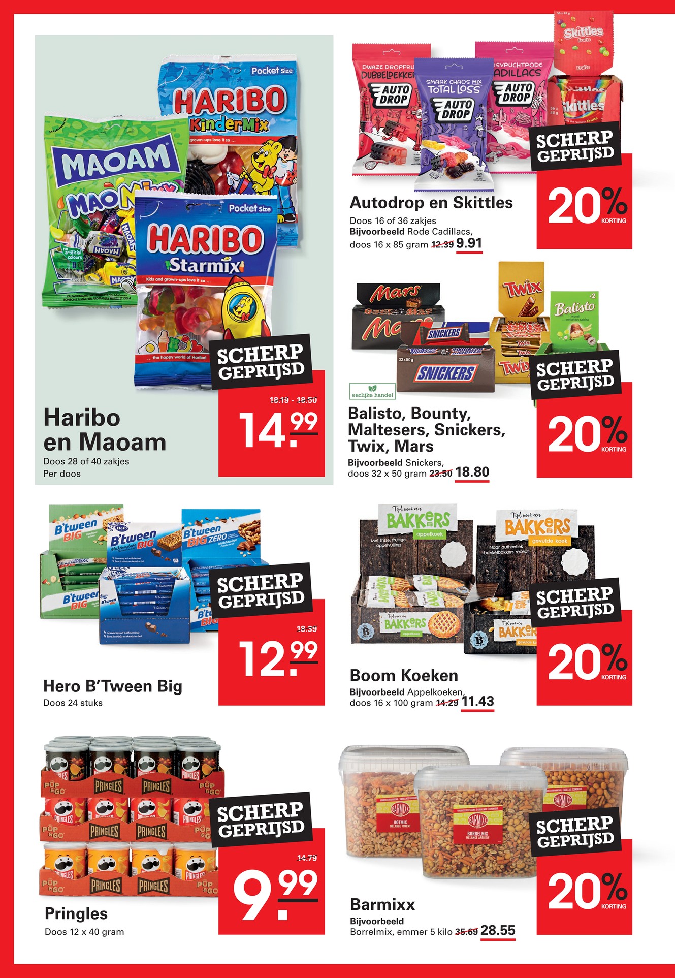 Autodrop en Skittles, gemarkeerd op pagina 4 van de Sligro folder