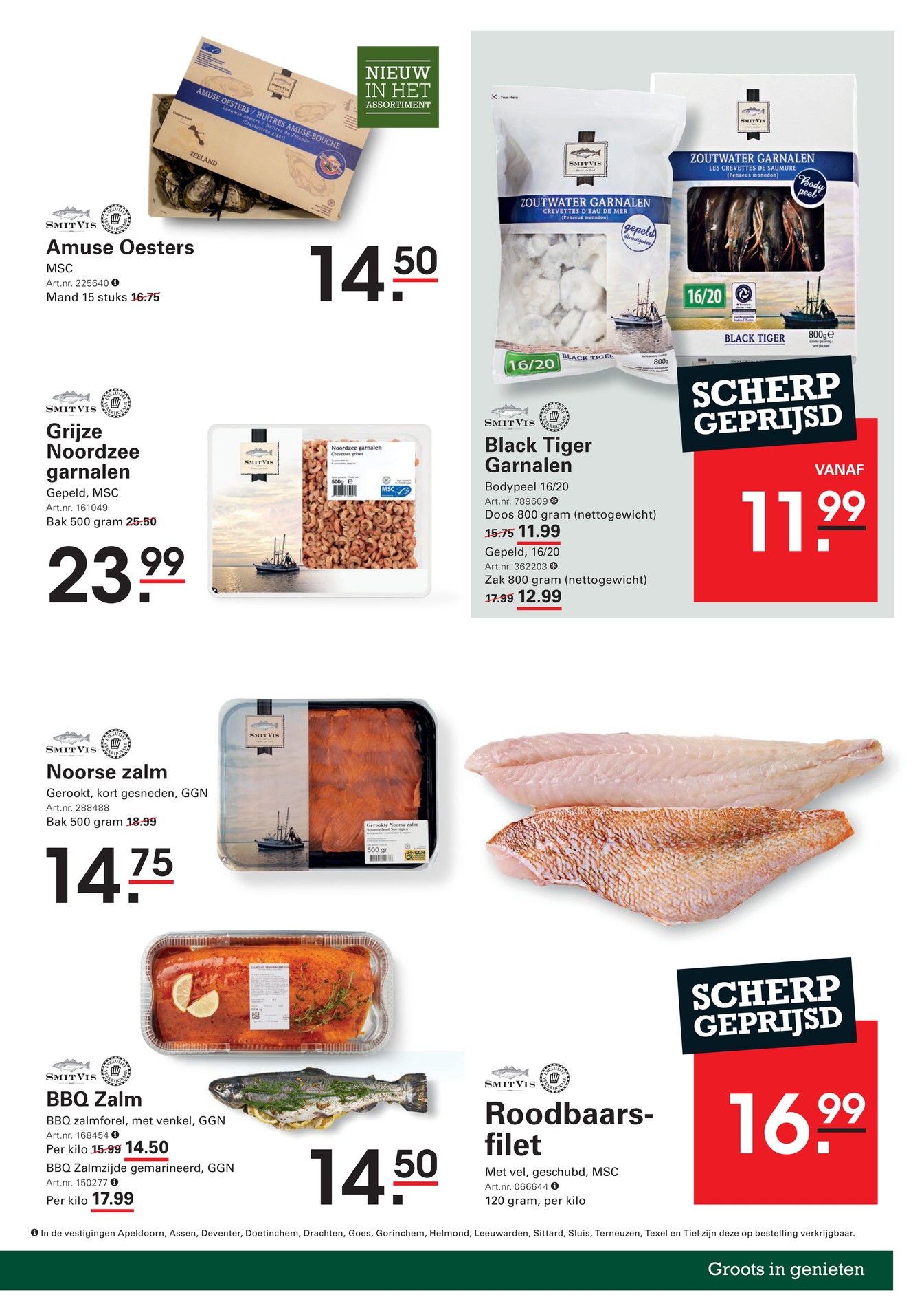 Amuse Oesters, gemarkeerd op pagina 19 van de Sligro folder