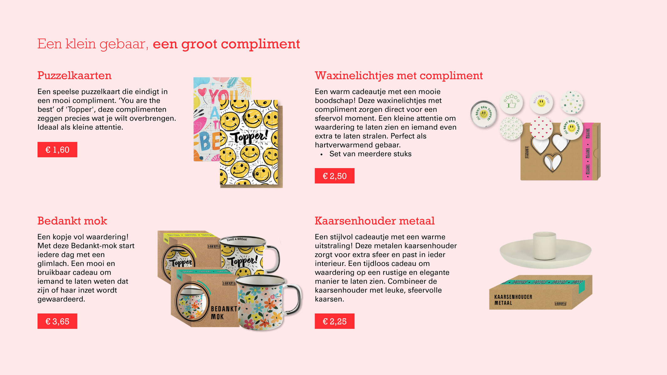 Waxinelichtjes met compliment, gemarkeerd op pagina 2 van de Sligro folder