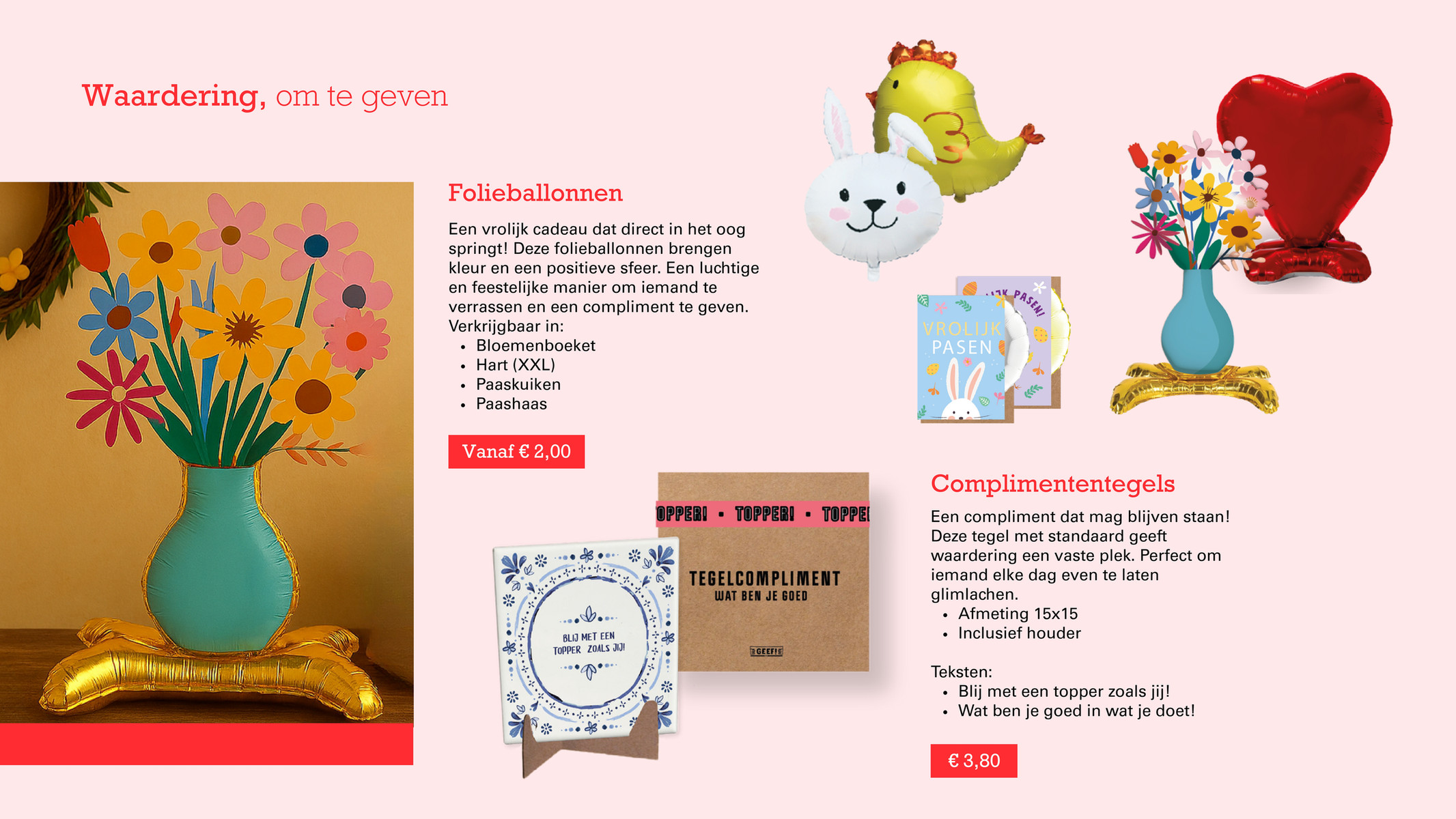 Complimententegels, gemarkeerd op pagina 3 van de Sligro folder
